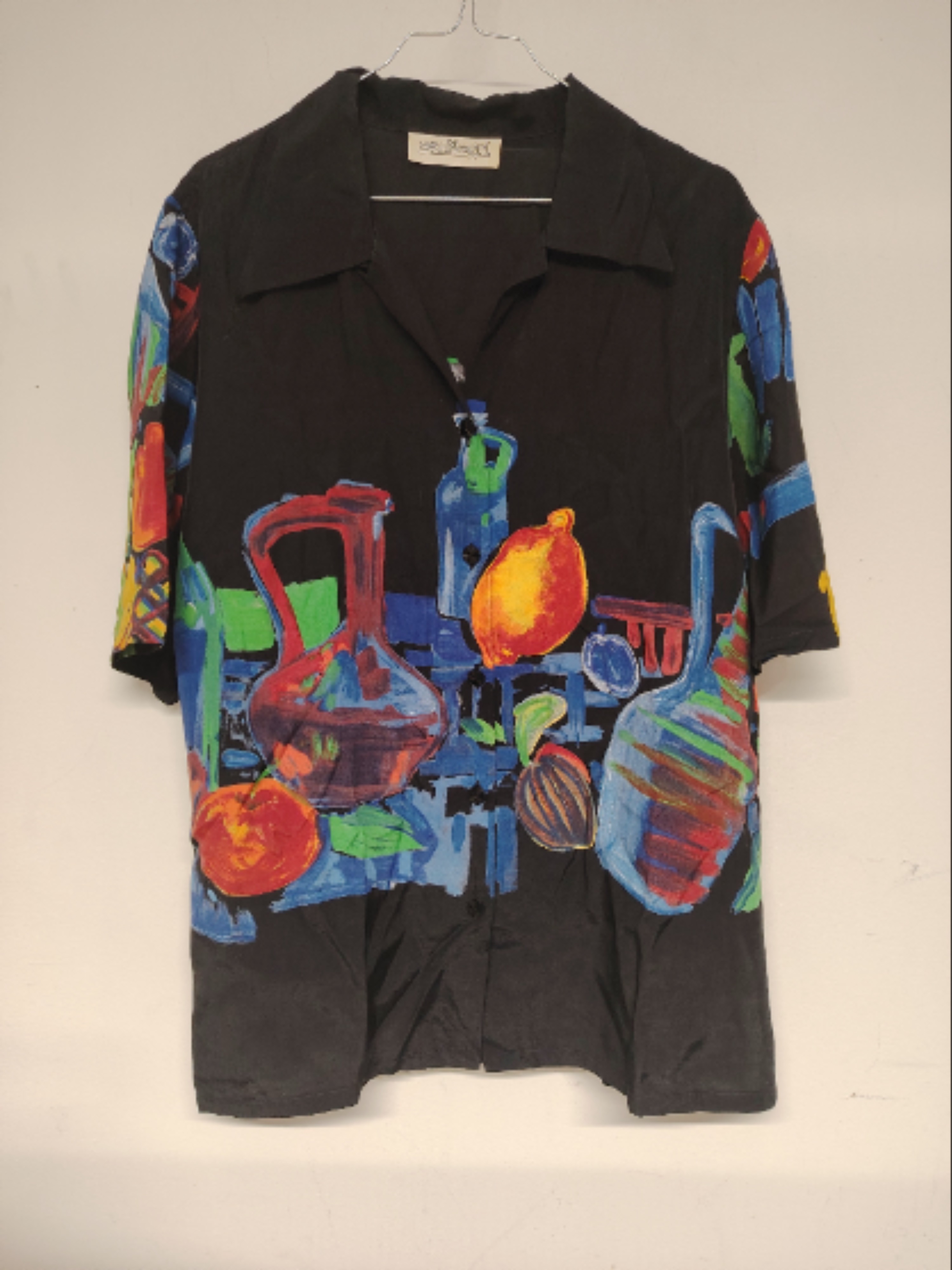 Eva Negri - Chemise noire à motif fruits multicolores - XS / S / L - Photo 1