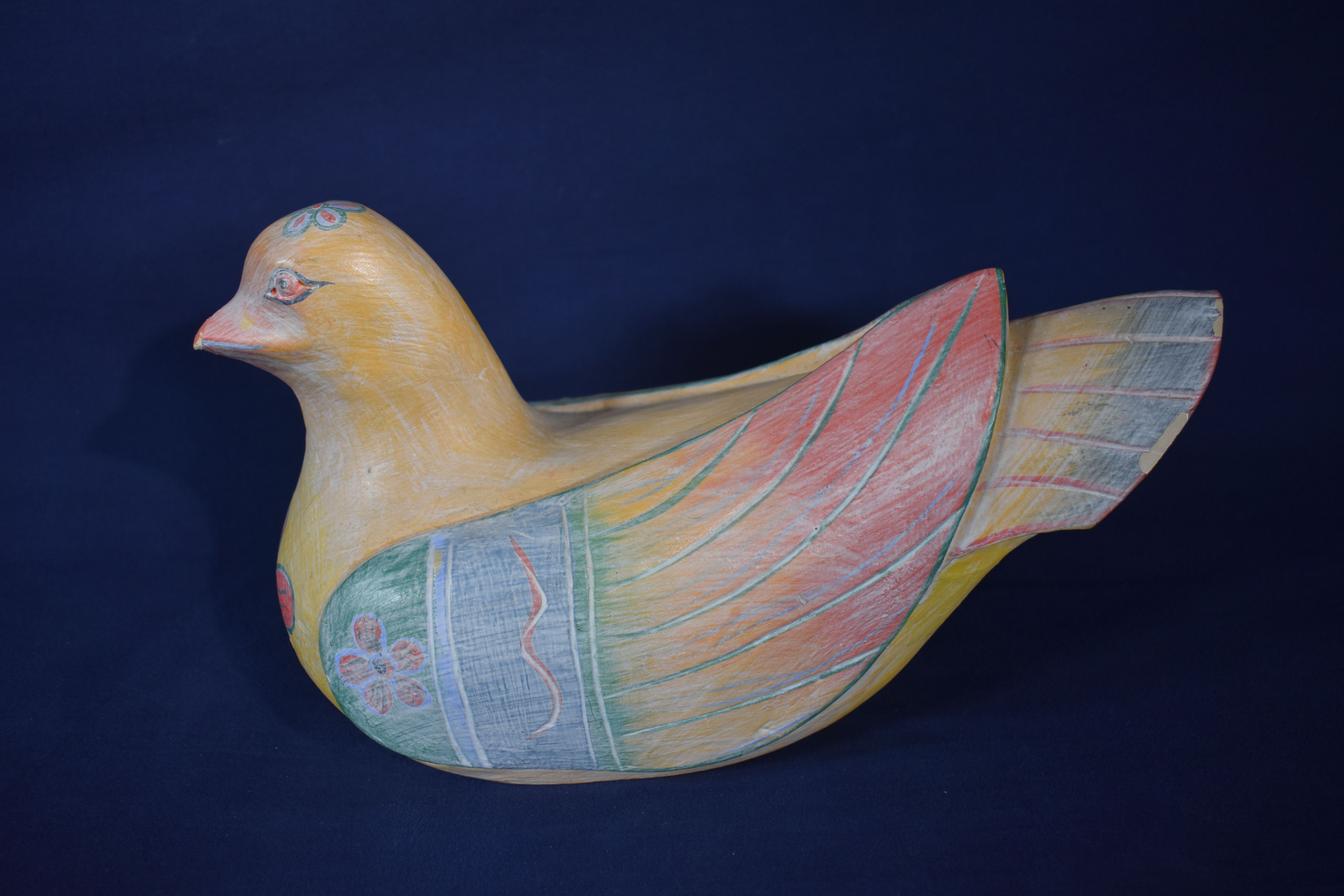 Poule décorative en bois peint ( longueur 30 cm, largeur 12 cm & hauteur 18 cm ) - Photo 0