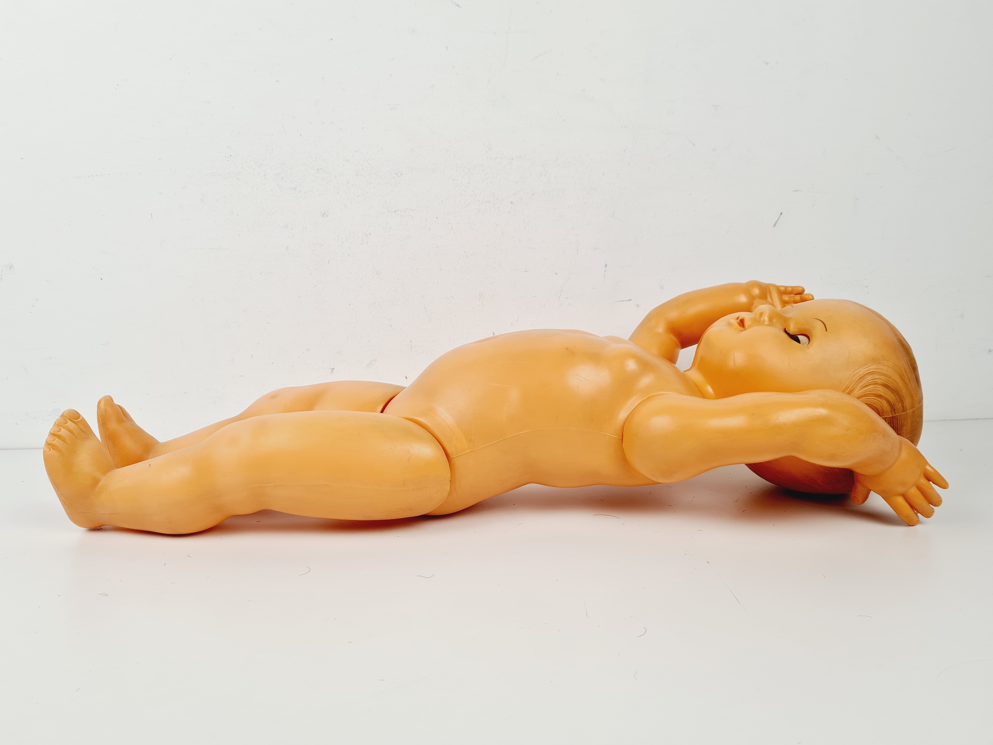 Poupée ancien - Poupée baigneur Petitcollin, membres articulés, yeux dormeurs, marrons - 60 cm - État correct - Photo 7