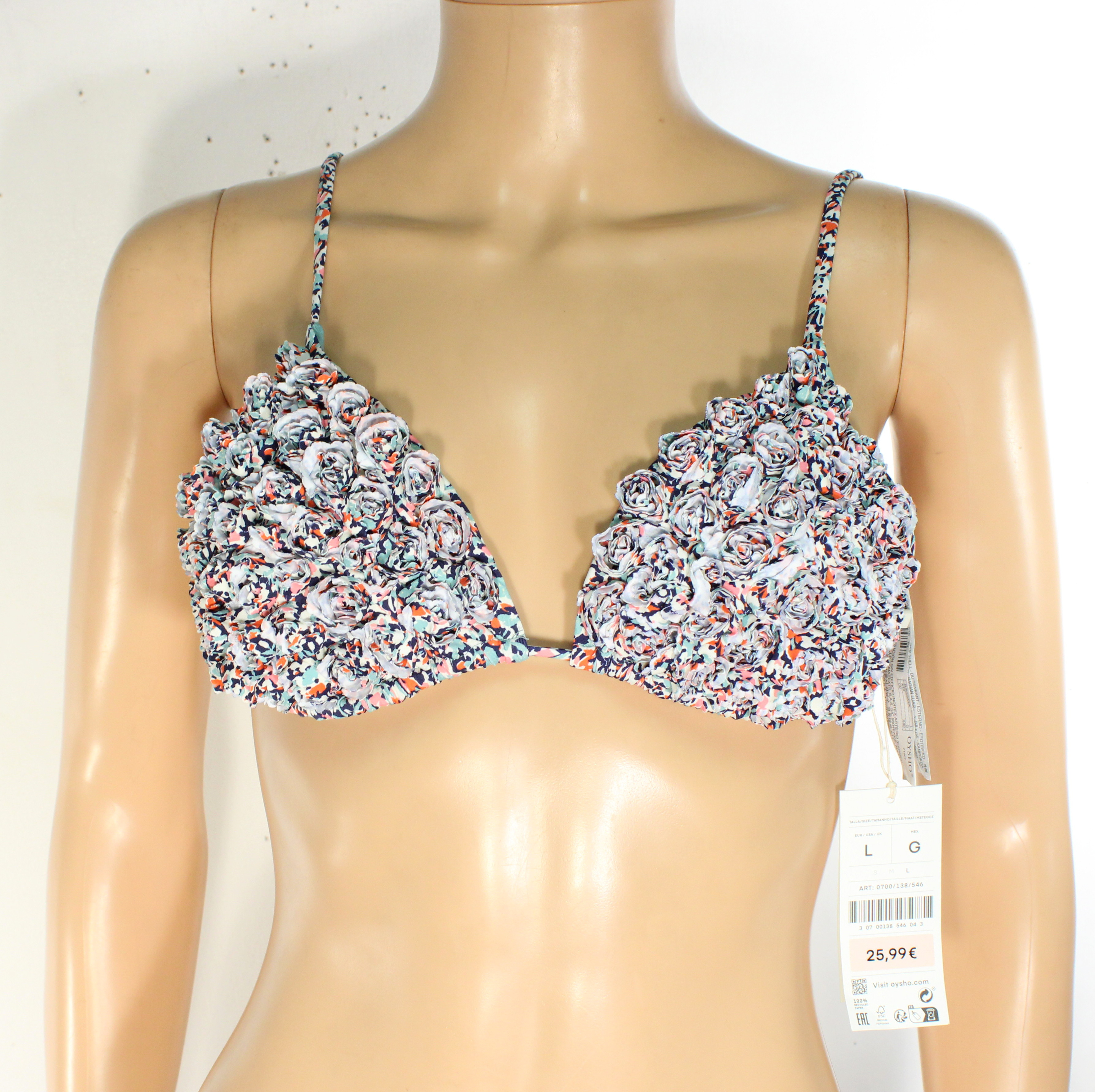 Haut Maillot De Bain Kaki Fleuris OYSHO Taille L - Label Emmaus - Modalova
