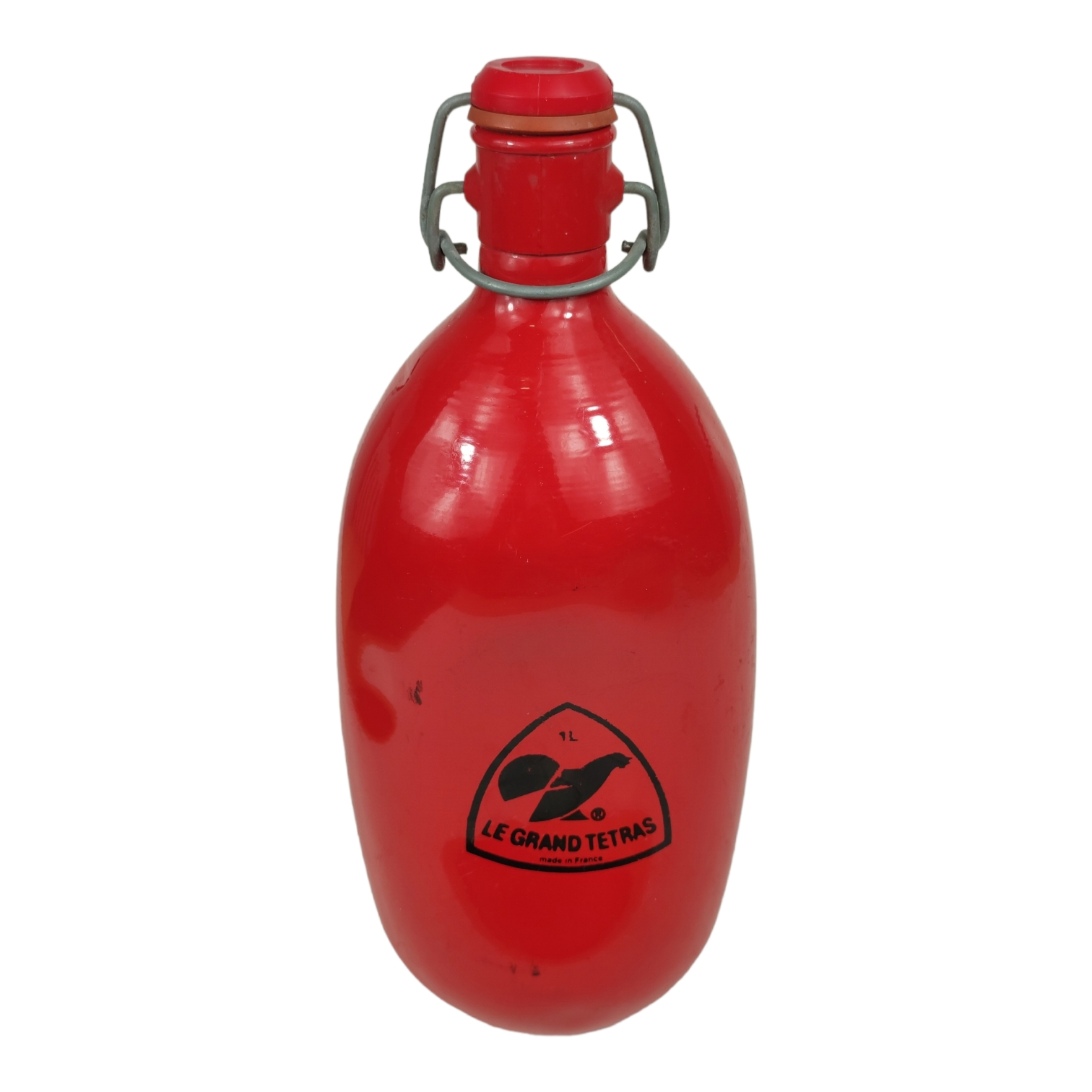 Gourde Ancienne Aluminium – Tournus / Le Grand Tétras – Made In France – Rouge