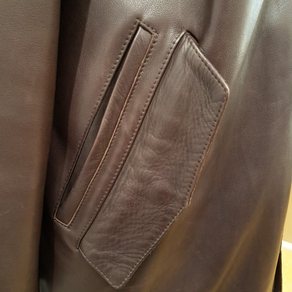 Manteau Veste En Cuir Proenza Schouler Marron Foncé, Taille 4, Modèle Runway épuisé, Occasion Très Bon état