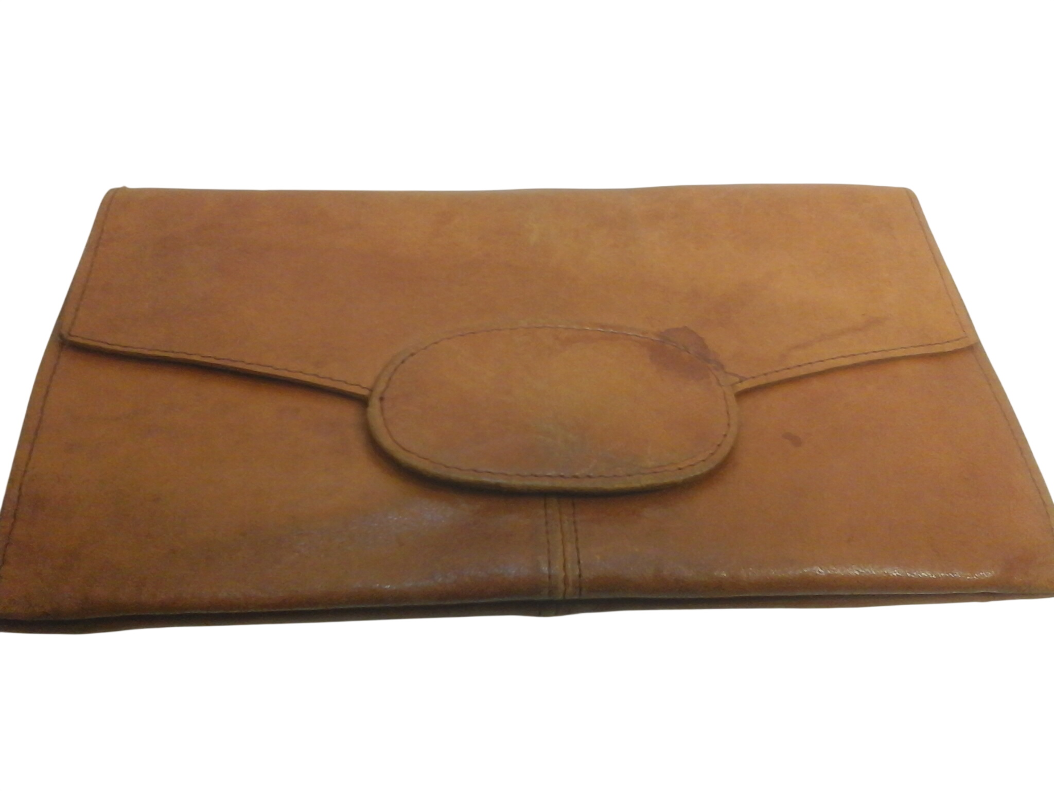 Sac à main pochette cuir fauve vintage 1980 Très bon état -  reconditionné disponible sur Label Emmaüs