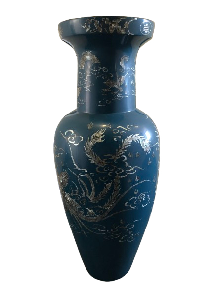 Vase bleu moderne Phan Van Rong - Photo 1