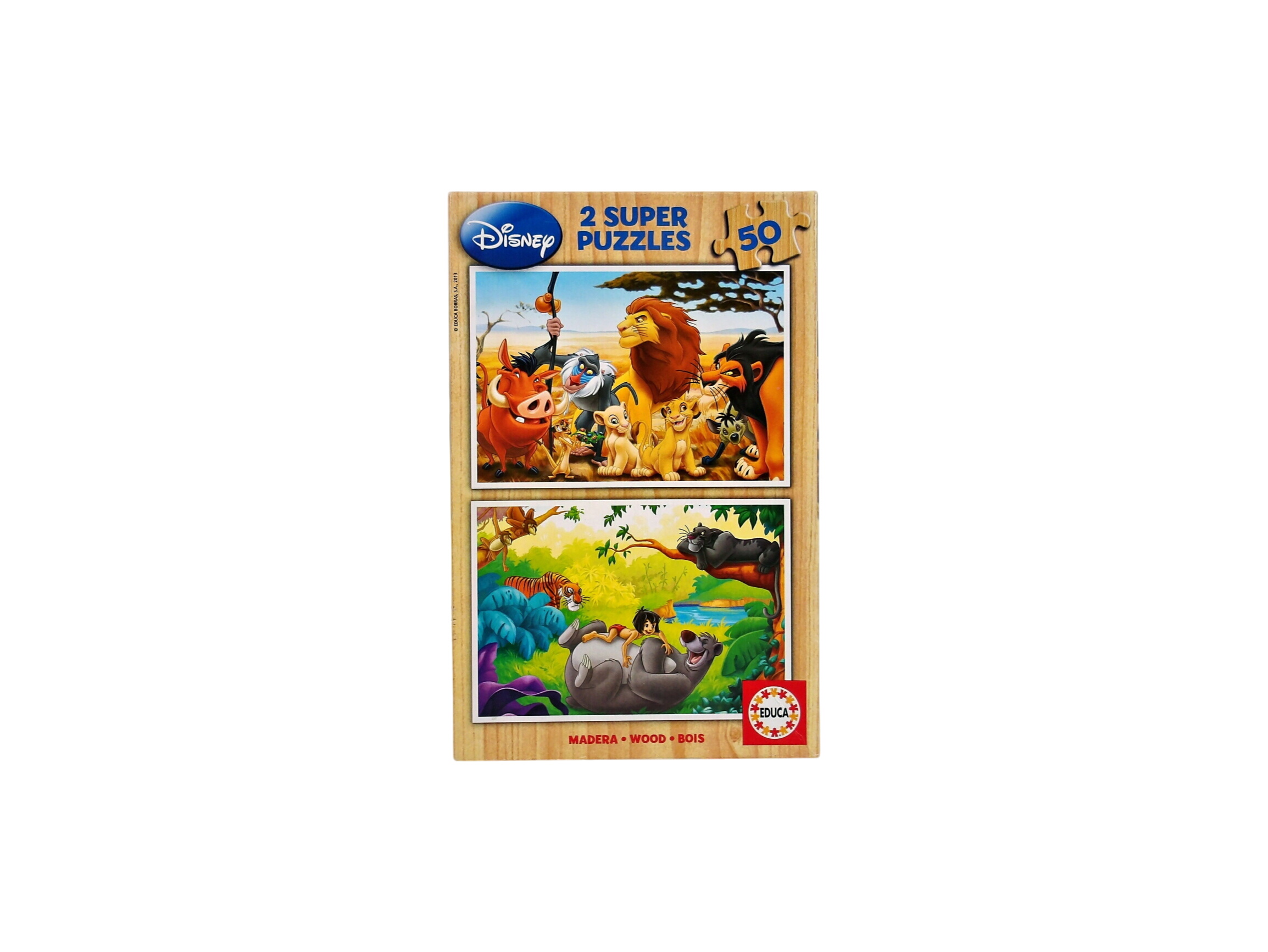 Puzzle - Le Roi Lion et le Livre de la Jungle - 2x50 pièces  -  reconditionné disponible sur Label Emmaüs