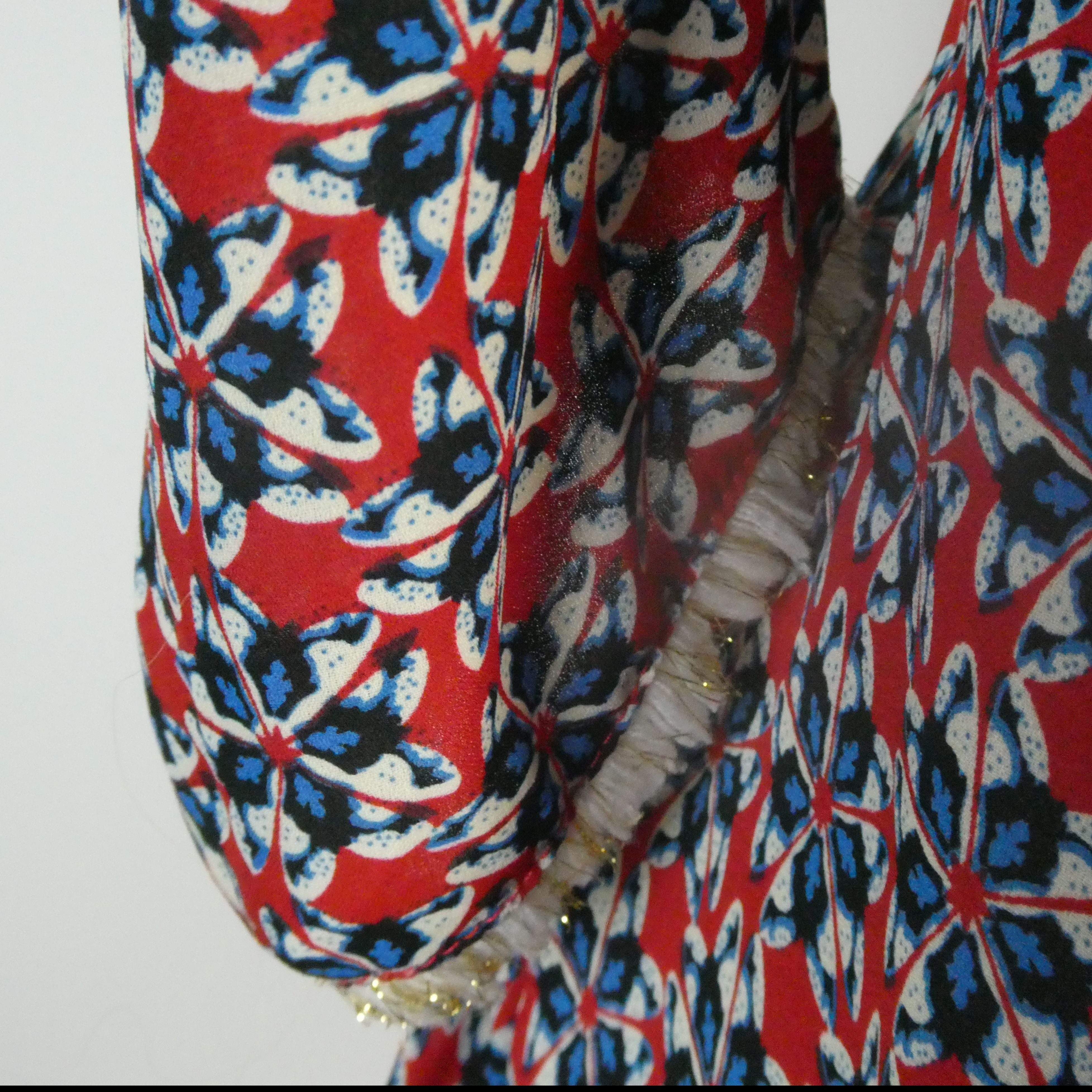 Suncoo Robe courte rouge motif floral bleu - Taille S - Photo 2