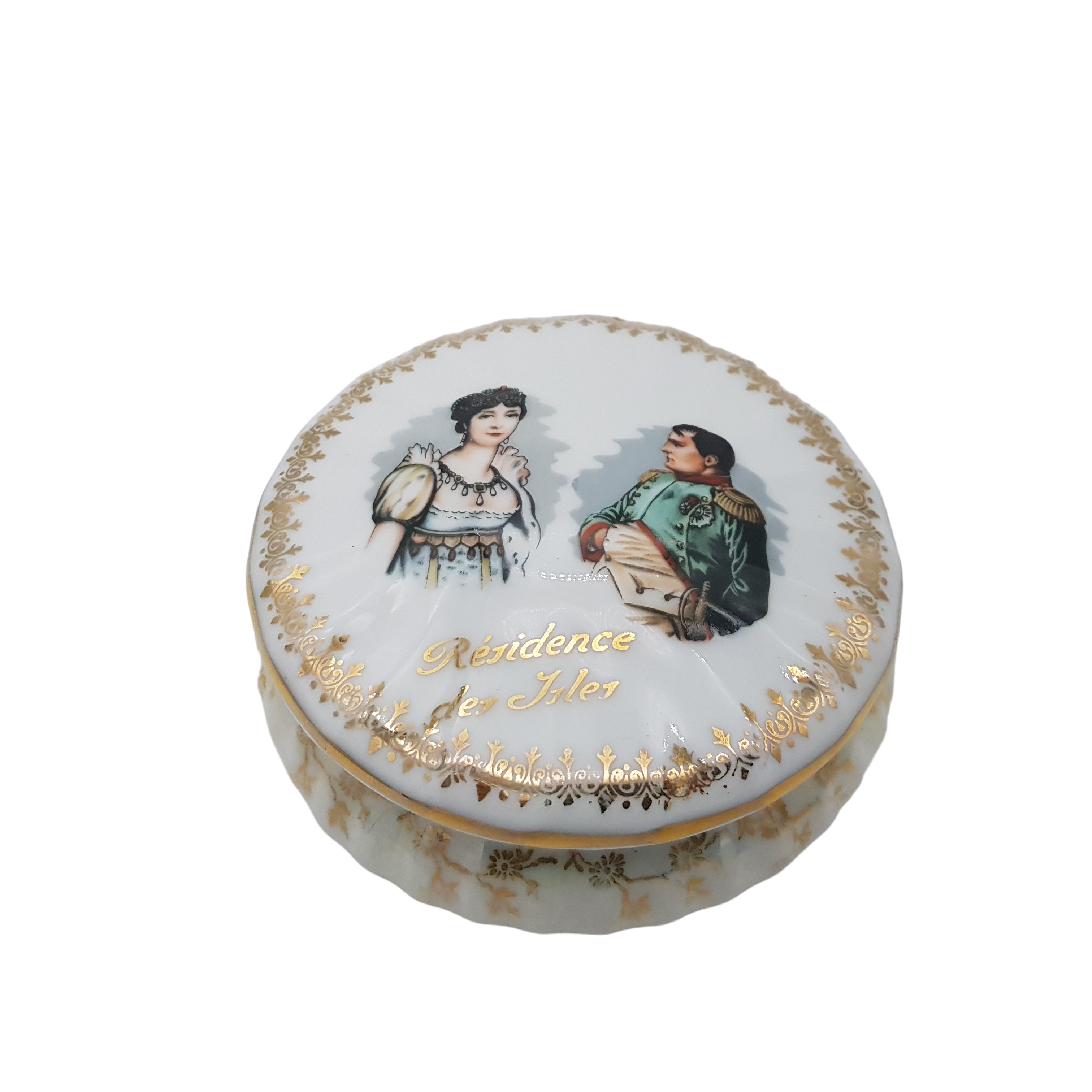 Bonbonnière ou boite à bijoux ornée de Napoléon Bonaparte et Joséphine de Beauharnais - en porcelaine de Limoges Bon état -  reconditionné disponible sur Label Emmaüs