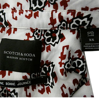 Chemisier manches longues blanche cassé imprimée bordeaux et noire - Femme- Scotch&Soda- T. XS - Photo 2