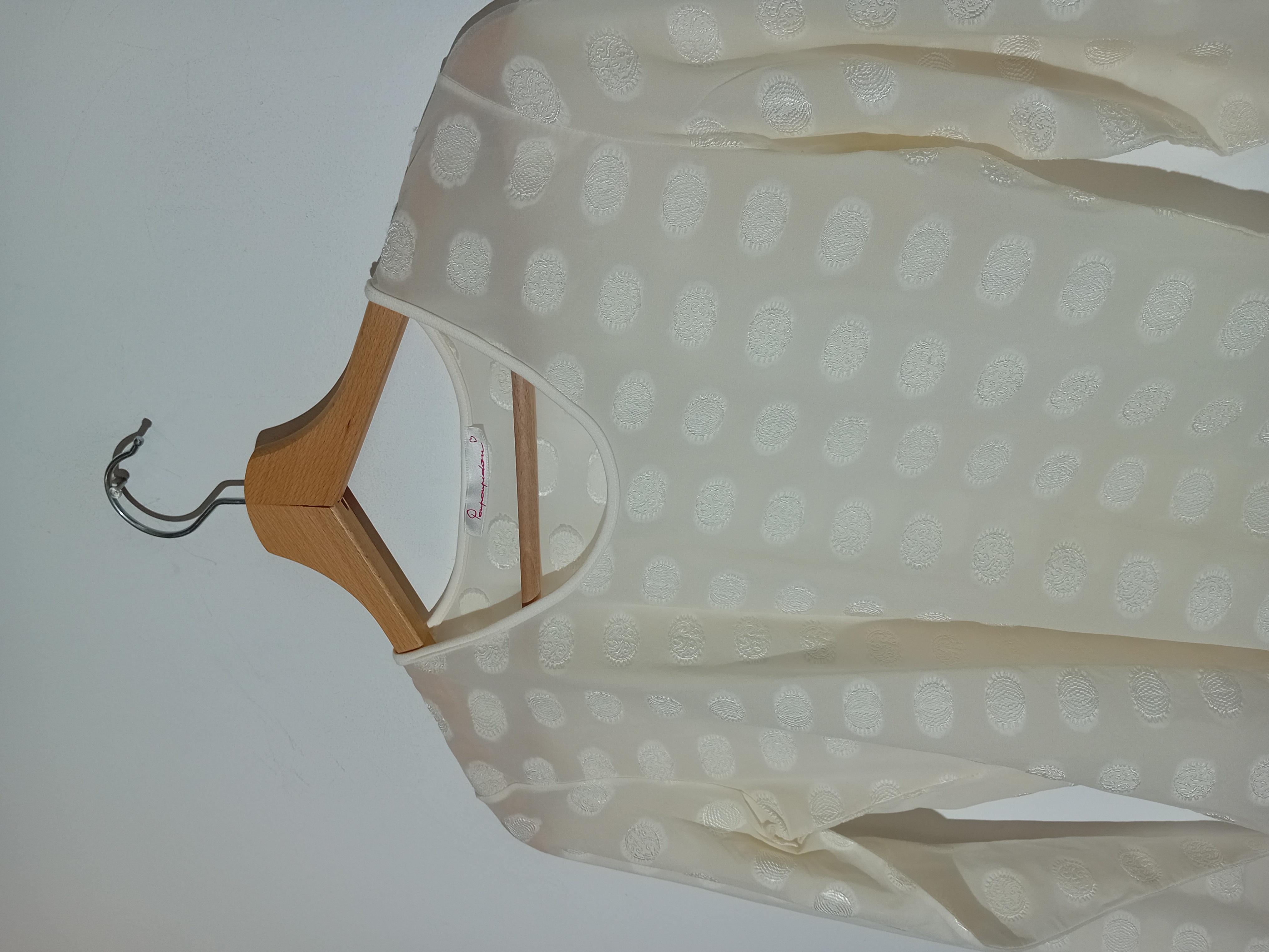 Haut Texturé Blanc Cassé Manches Longues Femme Poupoupidou M (V3590)  - Vue 3 - 