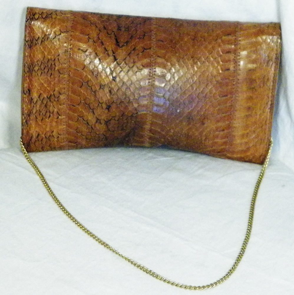 Pochette / Sac A Main Femme Marron Reptile  -  reconditionné disponible sur Label Emmaüs