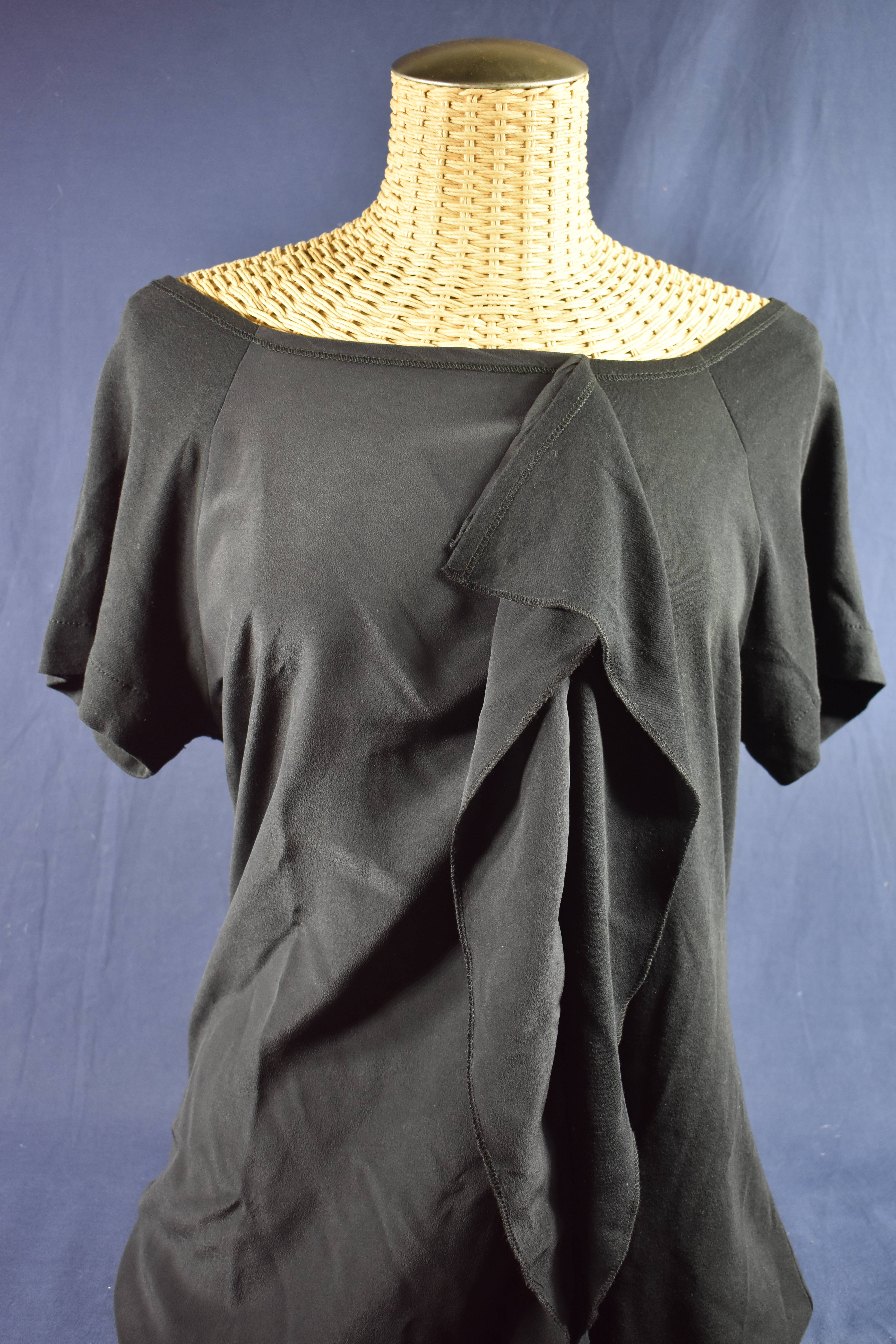Tunique en Jersey et mousseline noire taille 44 signée SONIA RYKIEL. Bon état - Vue 5 - 