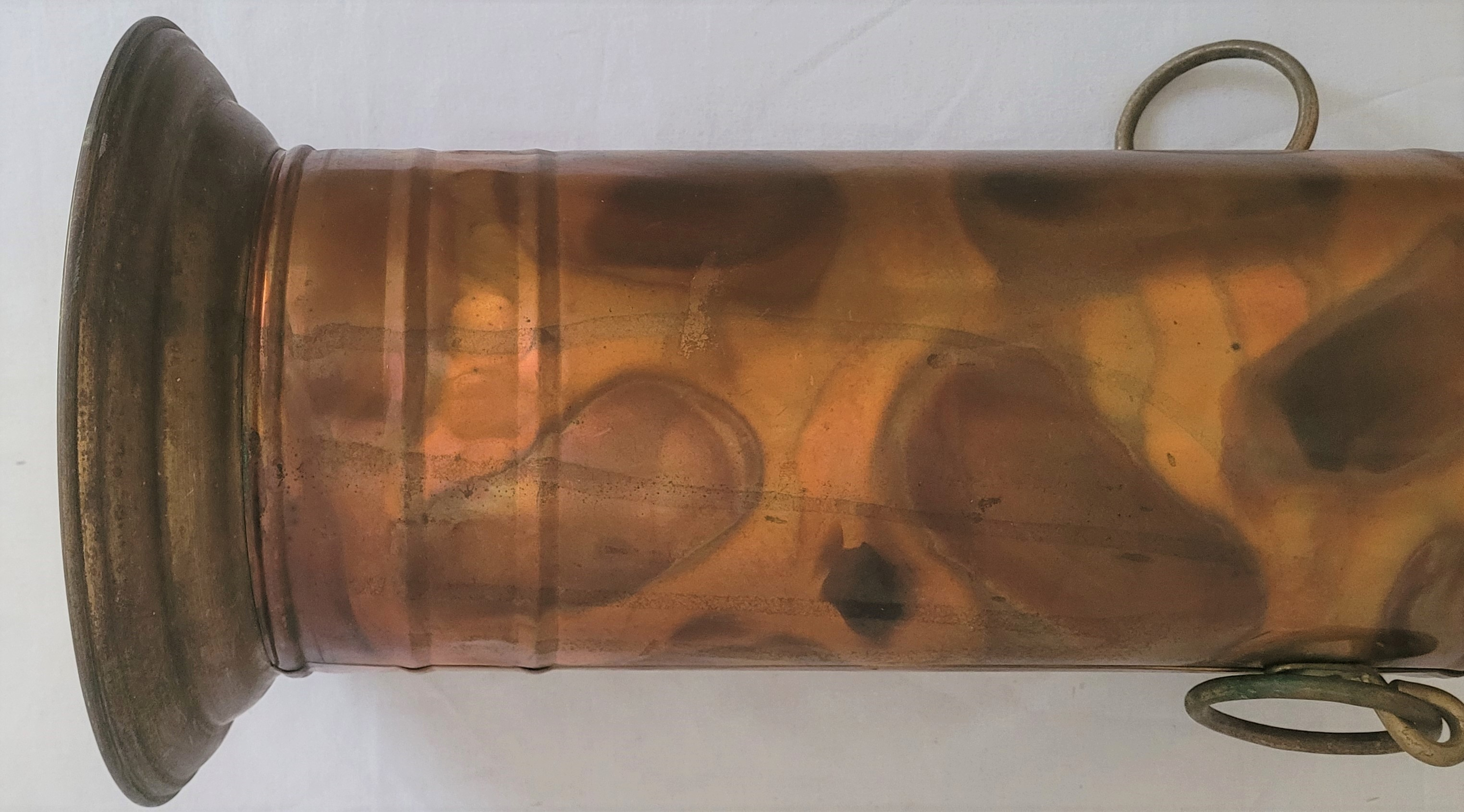 Porte parapluie rond en cuivre et laiton - Bon état - Photo 7