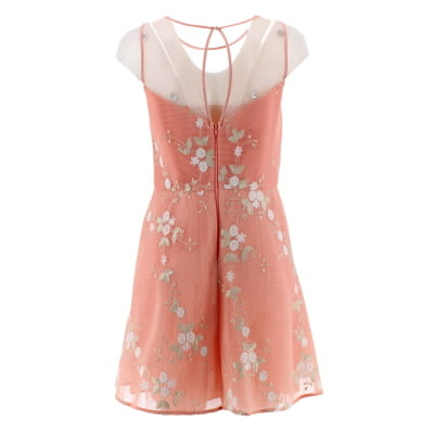 Robe soirée corail à broderie florale - Femme - Naf naf - Taille 40 Très bon état - Vue 2 - 