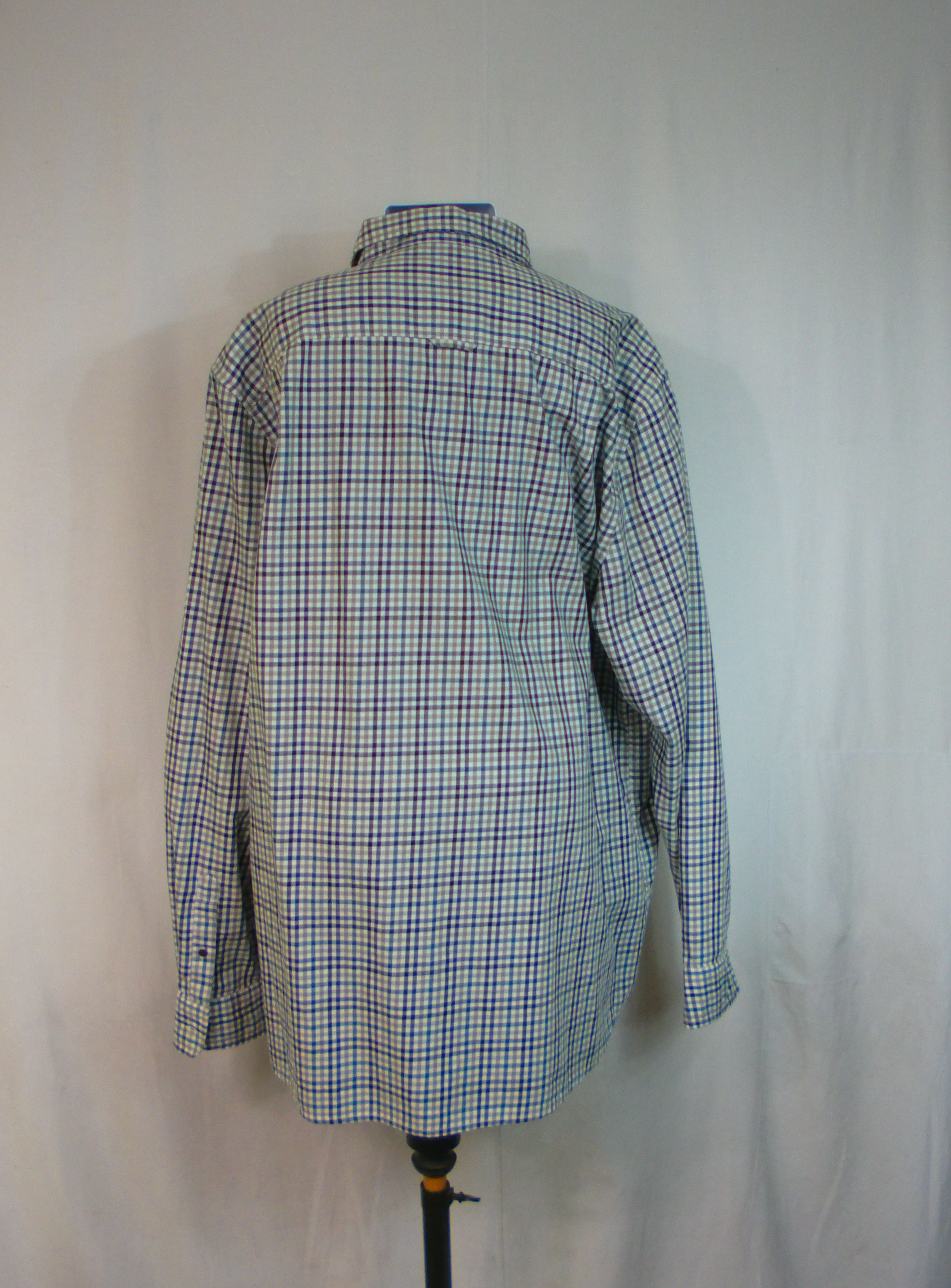 Chemise homme AIGLE, petit carreaux bleu vert, taille 3 XL - Photo 1