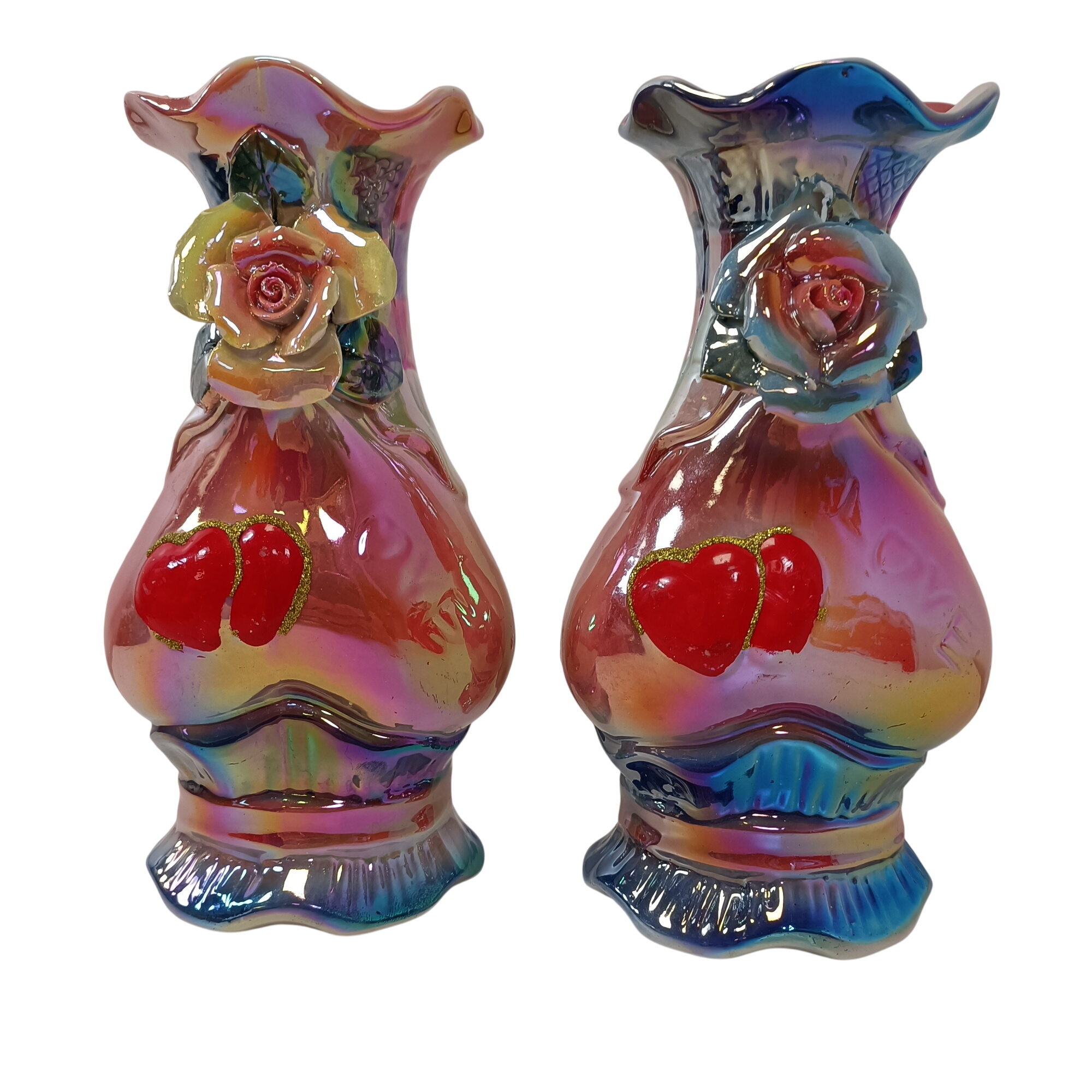 Ensemble Vase Et Boîte Céramique Motif Floral Vintage - Déco Rétro Blanche