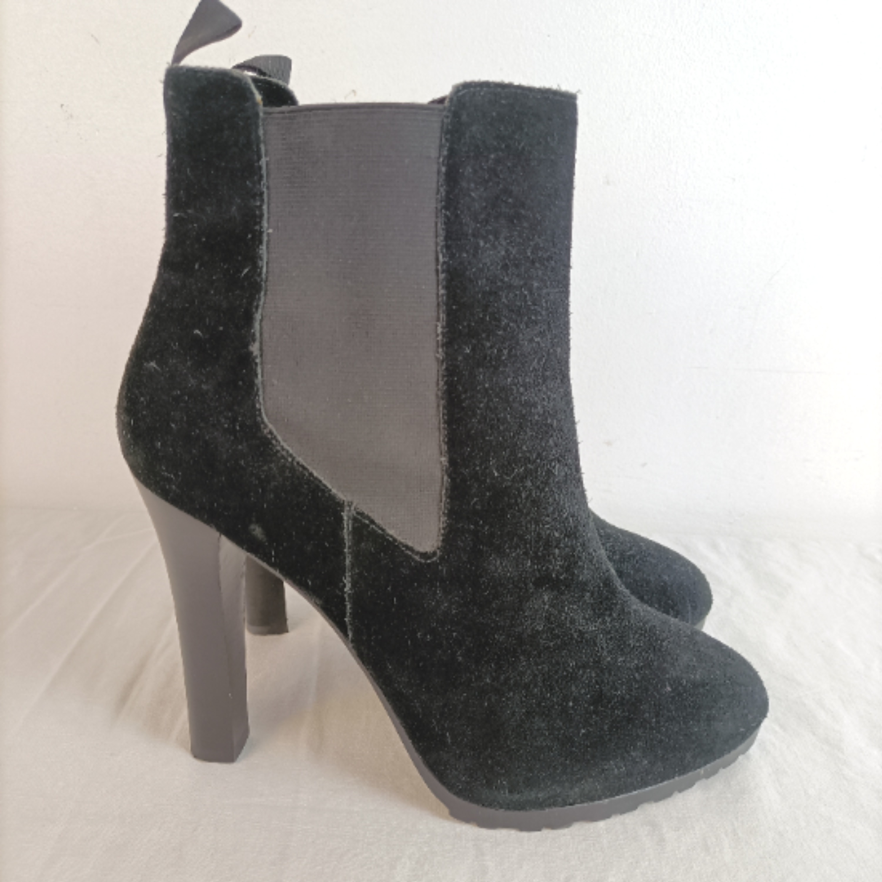 Bottines à talon en daim noir Ralf Lauren - 42 - Photo 1