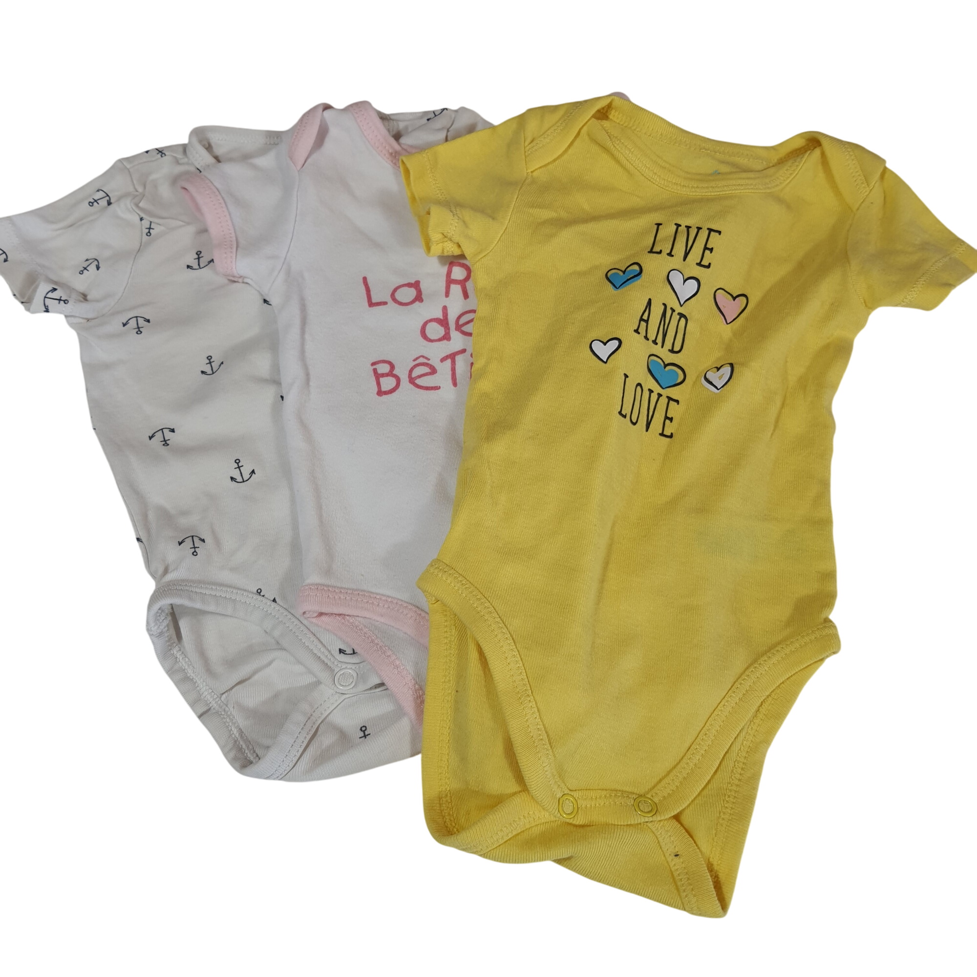 Lot de 3 bodies manches courtes - 6 mois - Photo 0