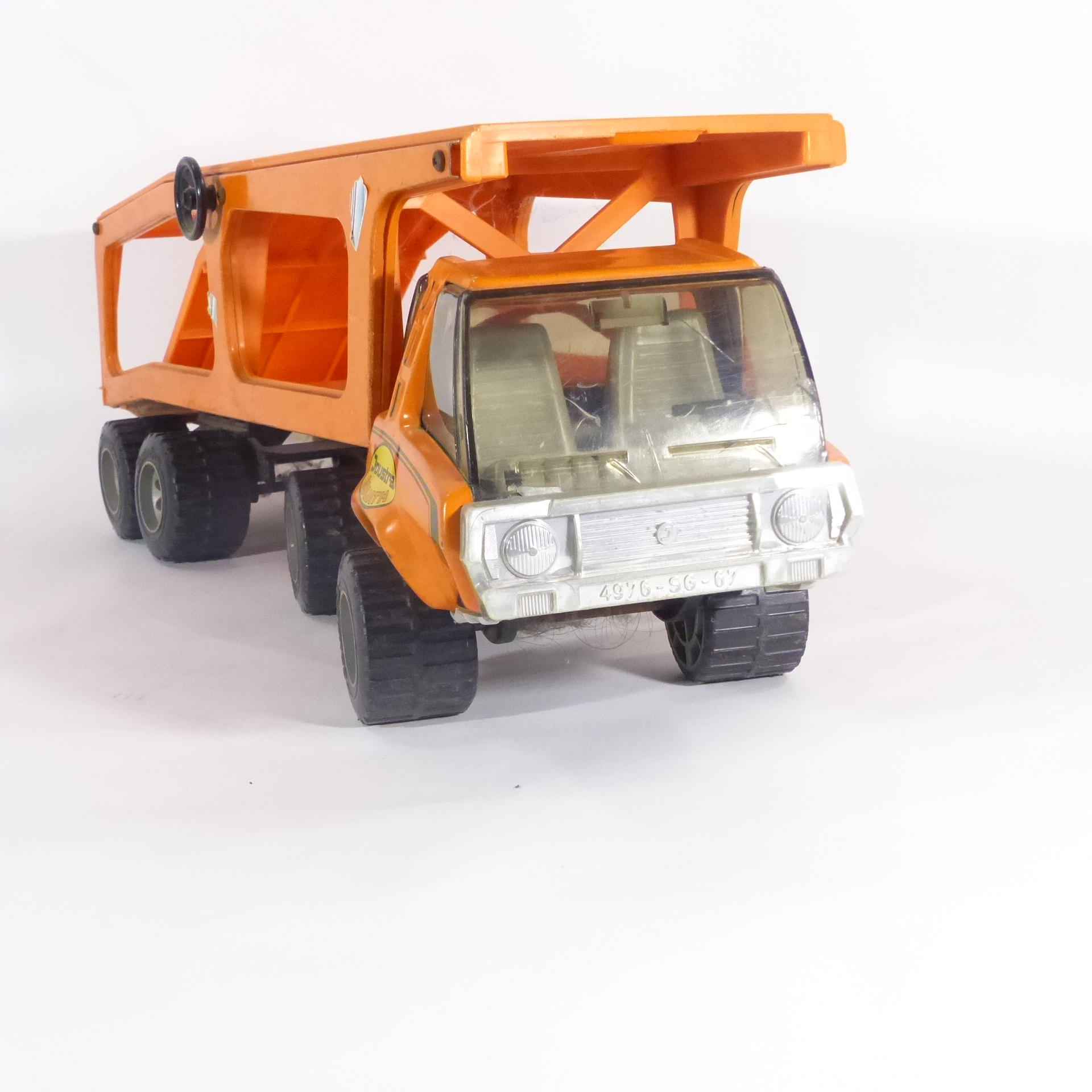 Camion Joustra Goliath – Porte-voitures En Tôle – Jouet Ancien Vintage