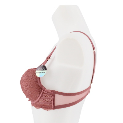 Soutien gorge rose foncé avec armatures avec dentelle - Femme - Ensored-Taille 90 A - Photo 2
