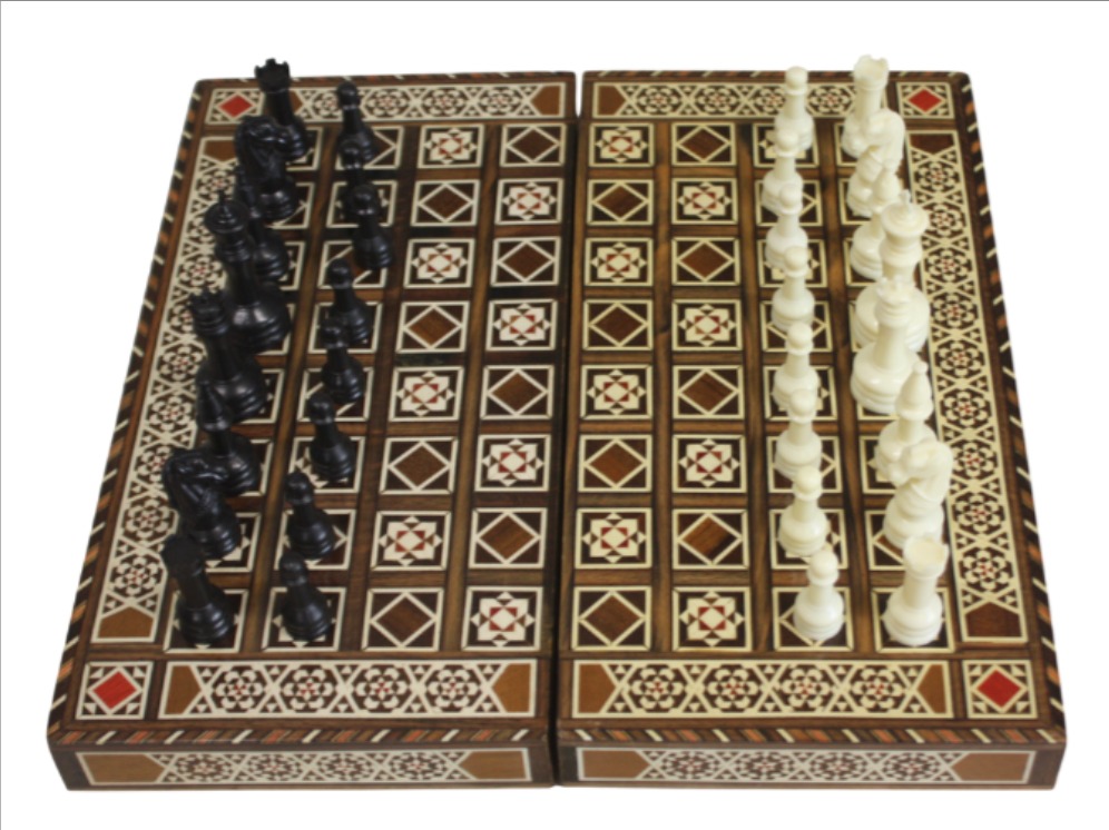 Voir photo 2 de Jeu de Backgammon et Echecs Jeu de Backgammon et Echecs - Vue 2 -