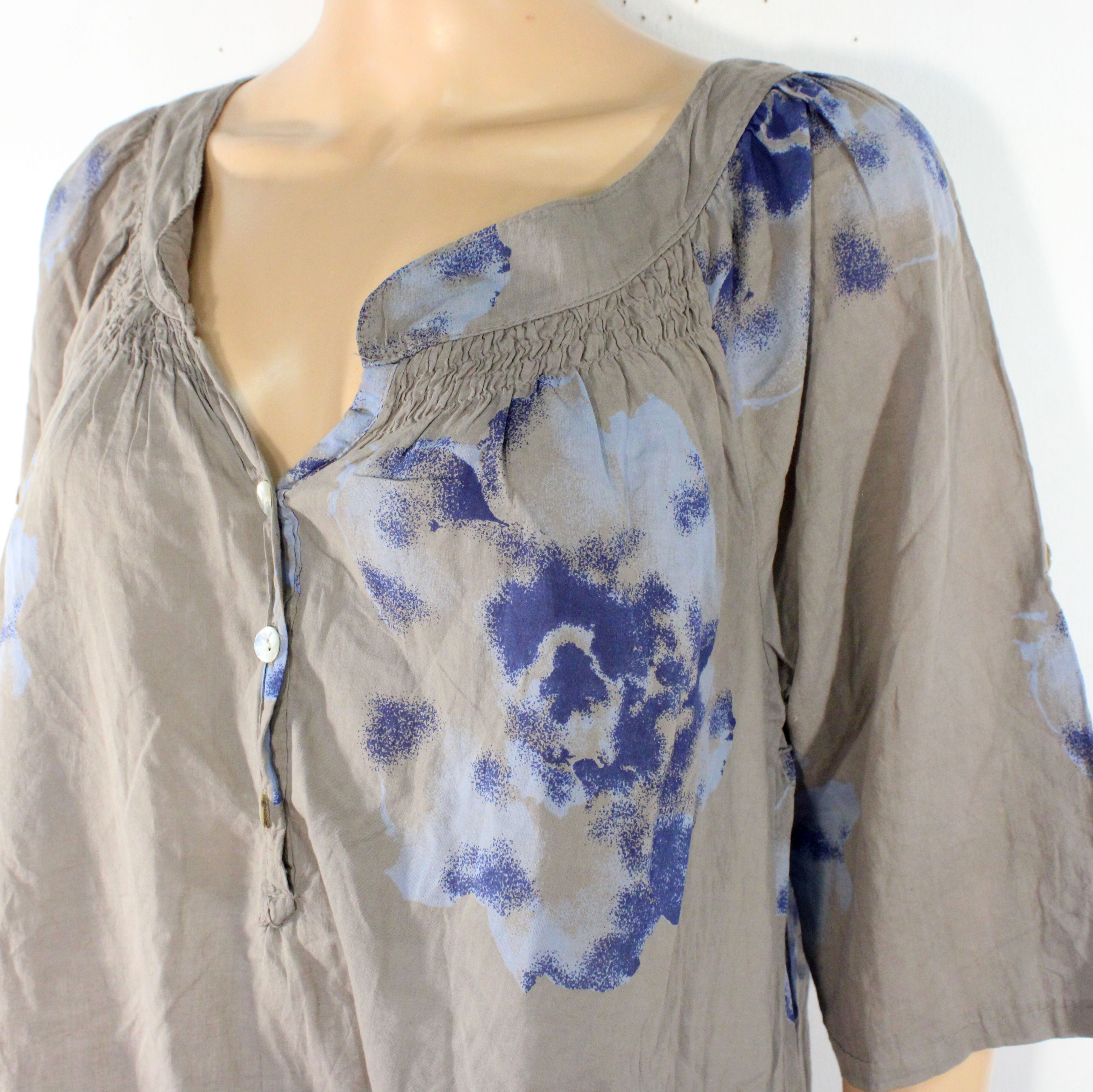 Tunique Femme Taupe & Fleurie Taille Estimée L - Photo 1