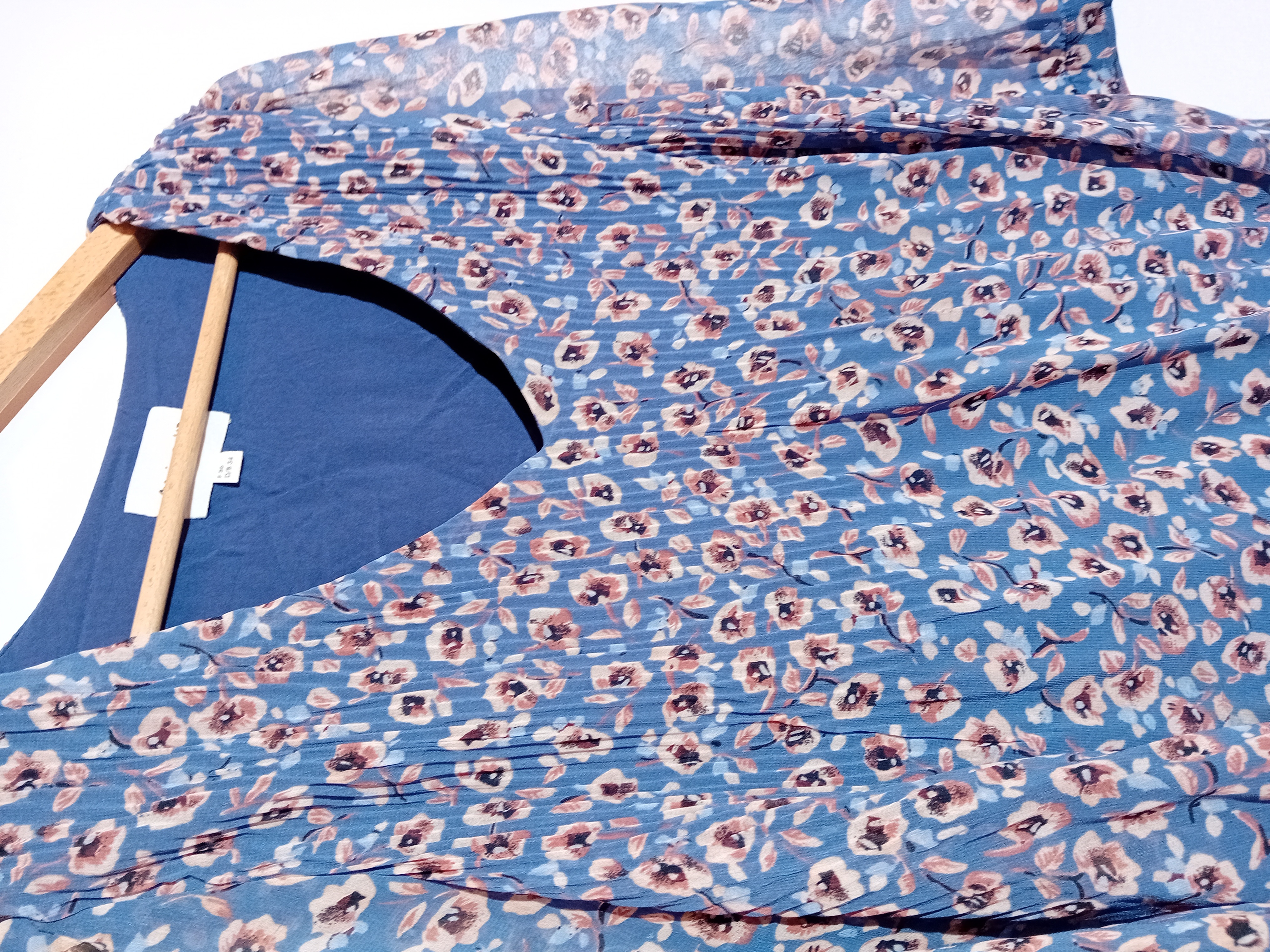 Blouse Fleurie Smockée Maison 123 Bleue S 36 (T4161) Très bon état - Vue 5 - 