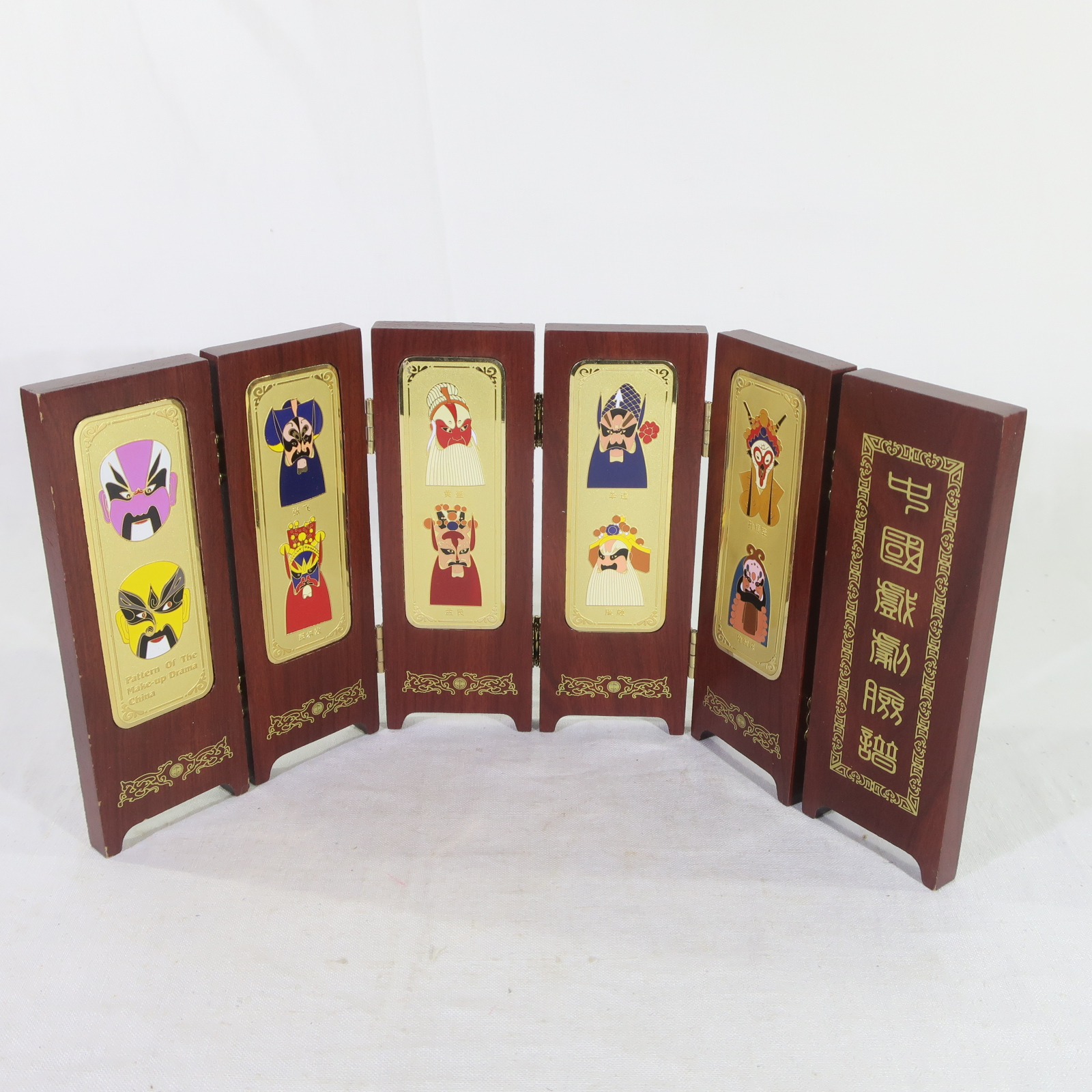Mini Paravent De Bureau Pliable 32x29cm - Décoration Feng Shui Oiseaux Et Fleurs