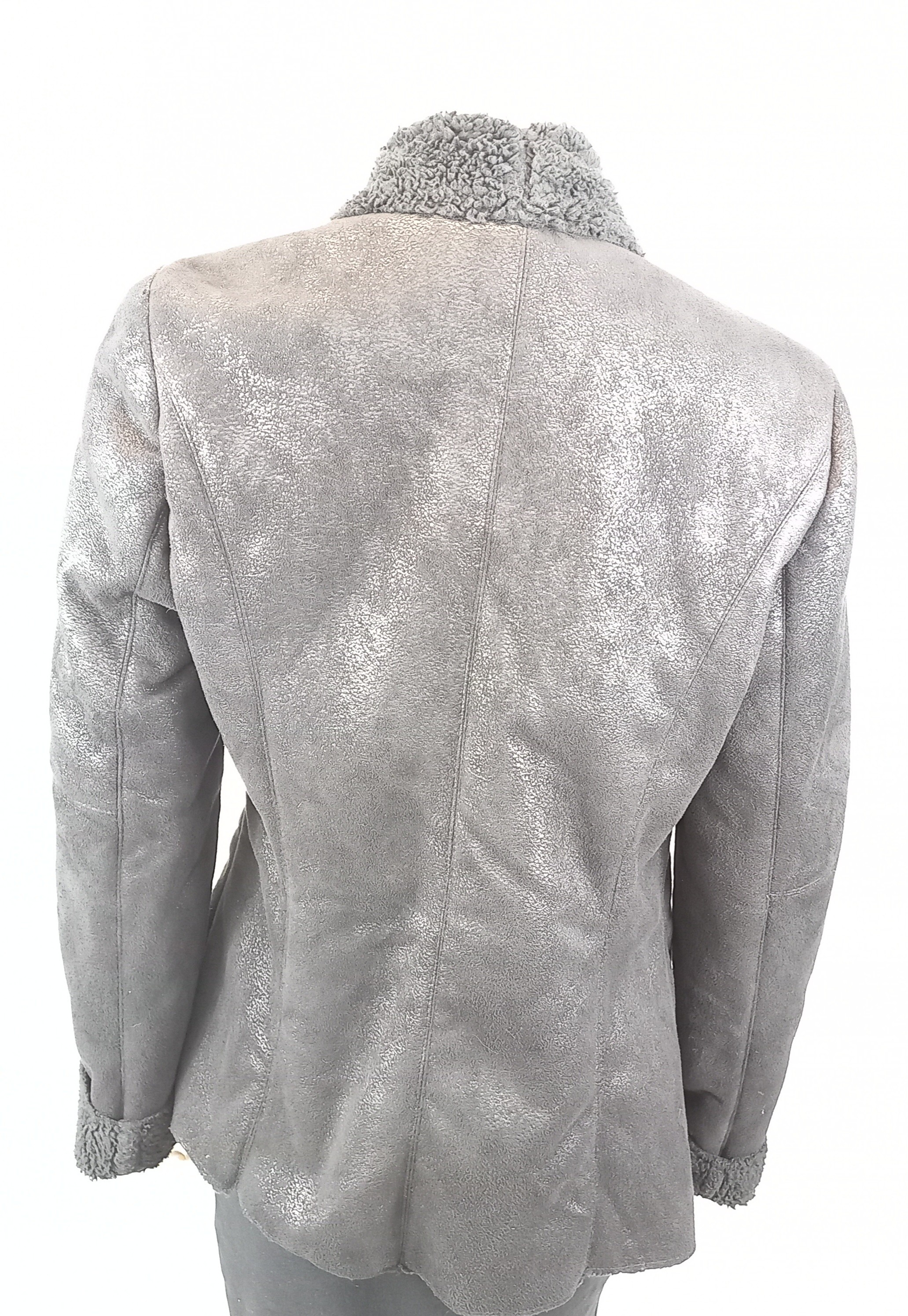 Veste noir brillant poche fermeture fourrure au col "extenzo" Très bon état - Vue 3 - 