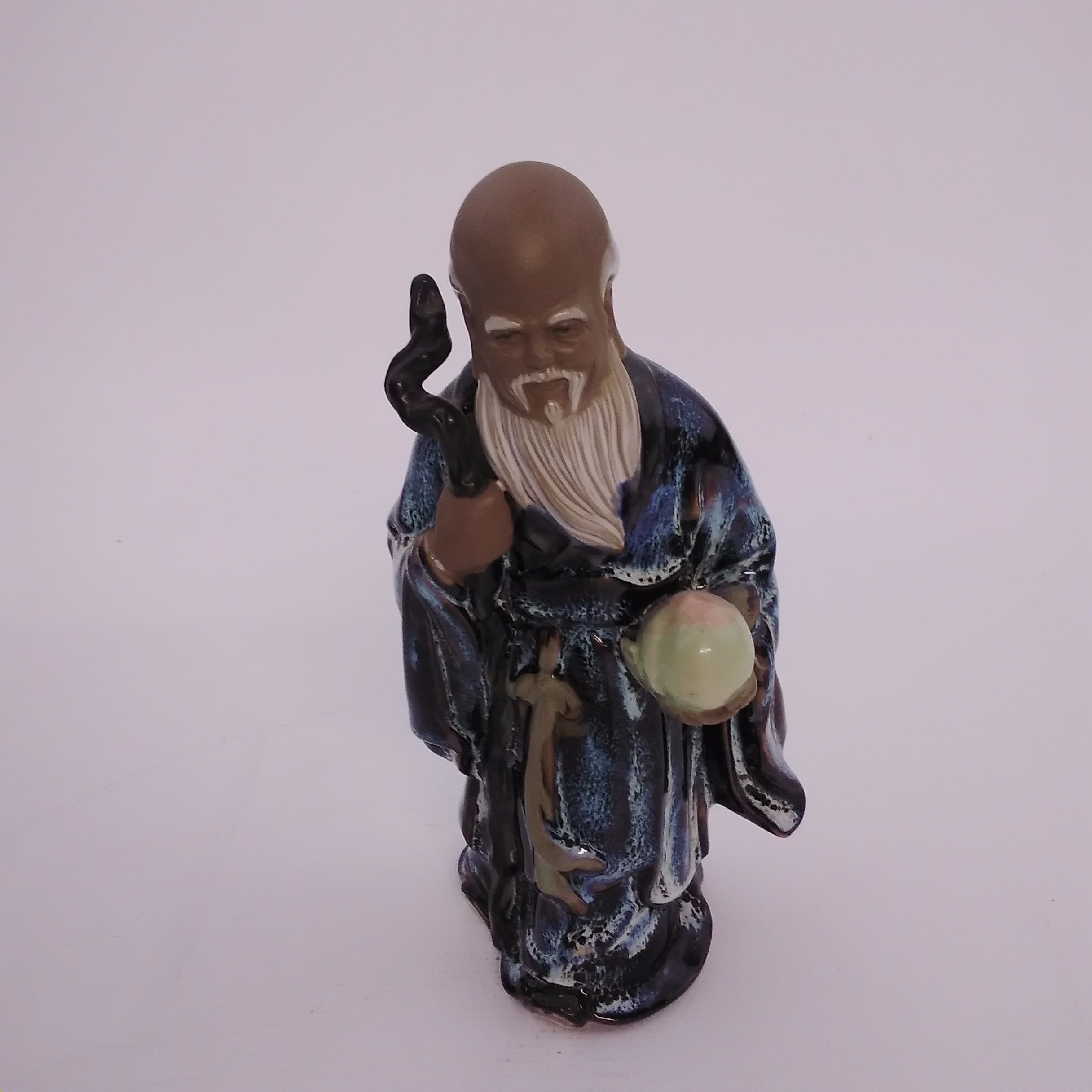 Statuette mage chinois en terre cuite - Photo 0