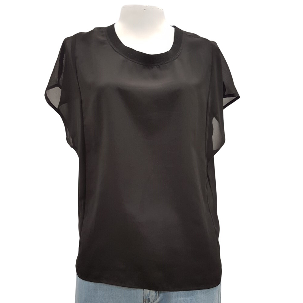 Top en voile noir - MONOPRIX - taille 38  -  reconditionné disponible sur Label Emmaüs