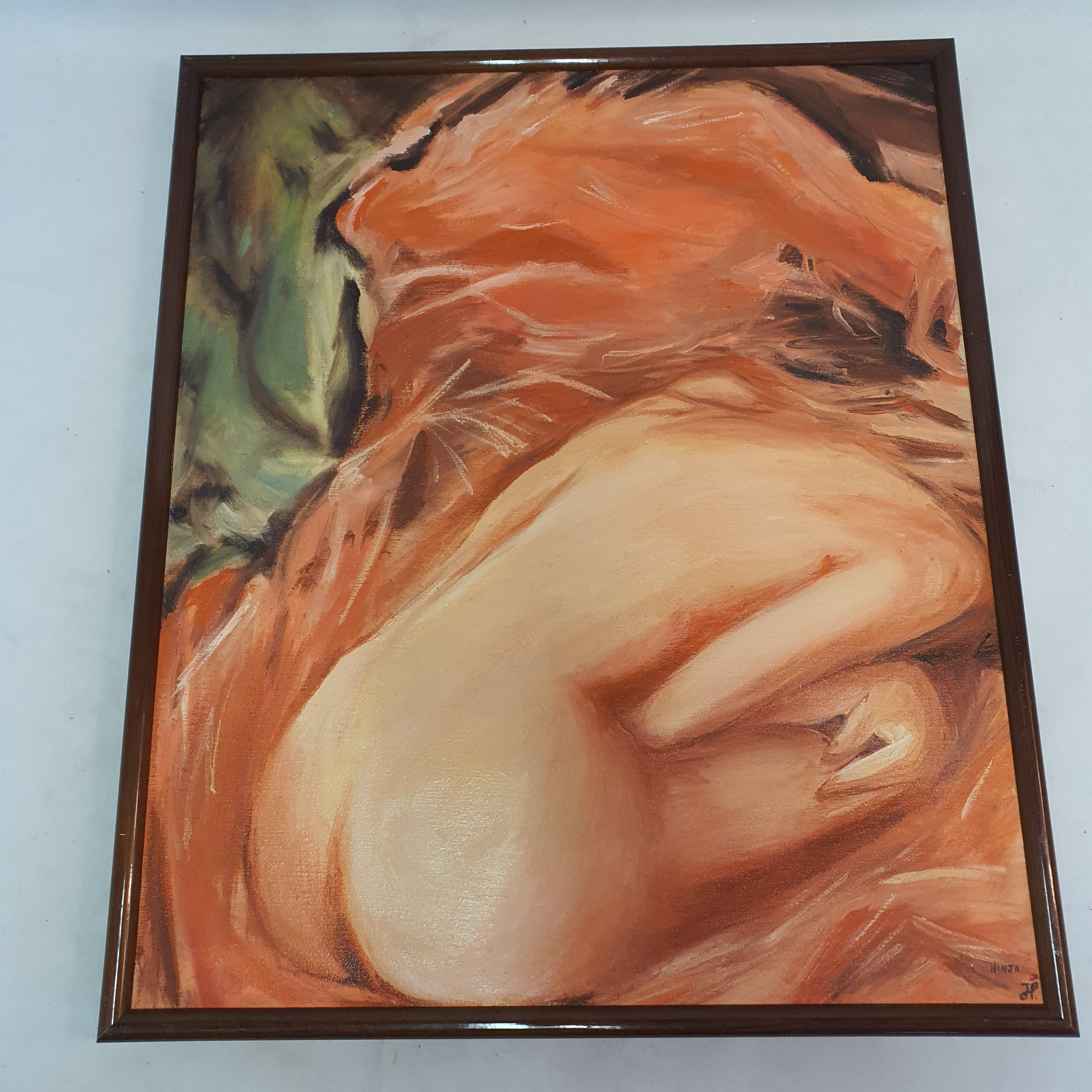 Huile sur Toile - Nude Signé Ninja État correct -  reconditionné disponible sur Label Emmaüs