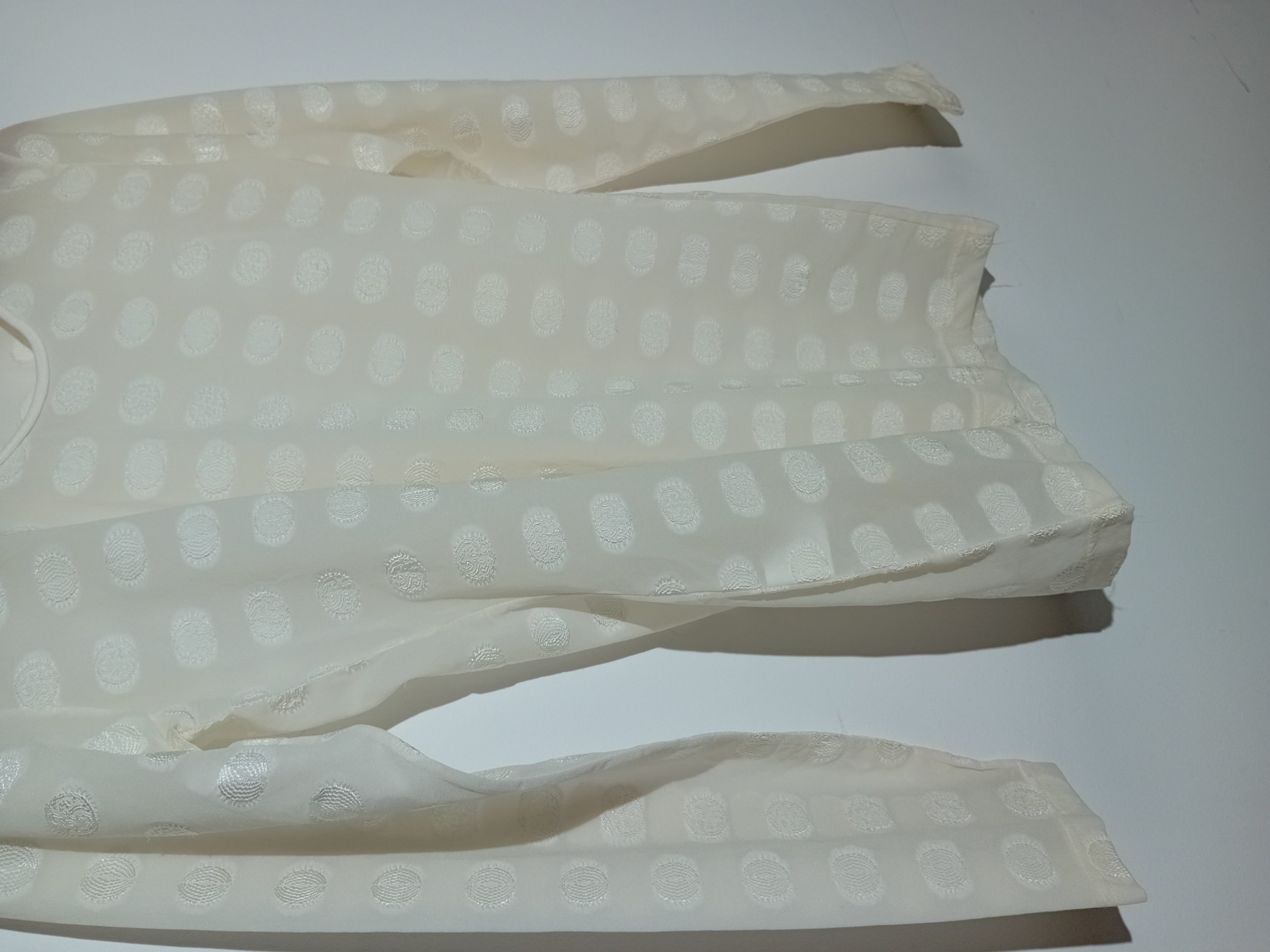 Haut Texturé Blanc Cassé Manches Longues Femme Poupoupidou M (V3590)  - Vue 4 - 