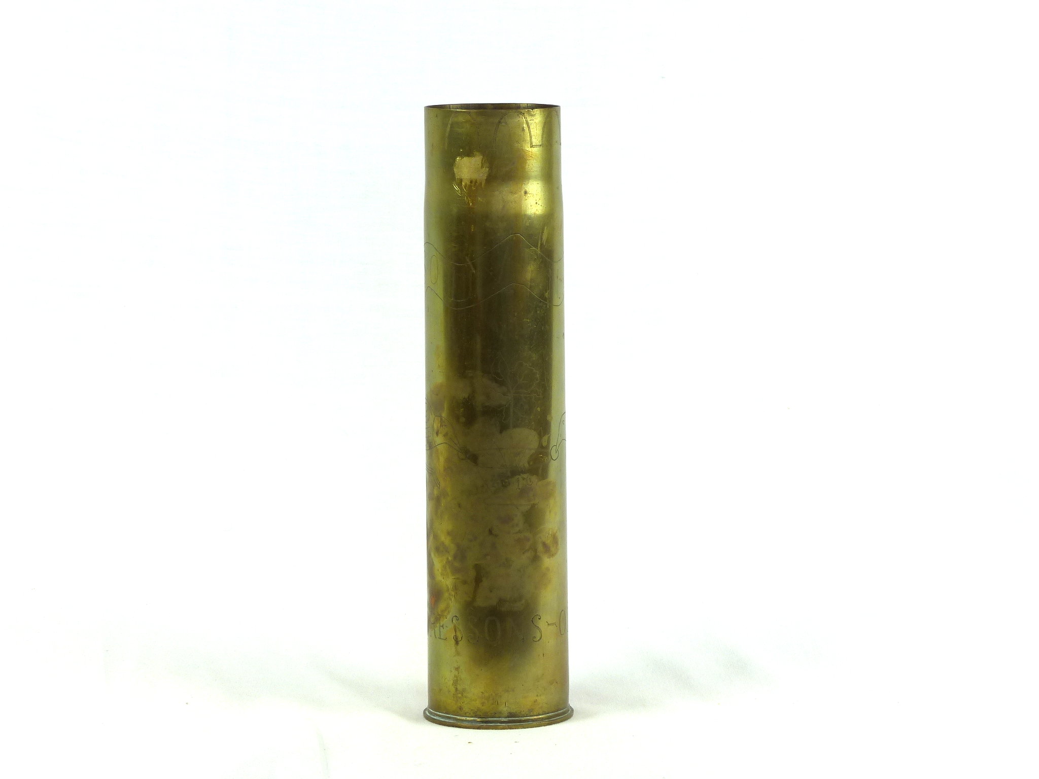 Douille d'artillerie décorée de 1916 Très bon état -  reconditionné disponible sur Label Emmaüs
