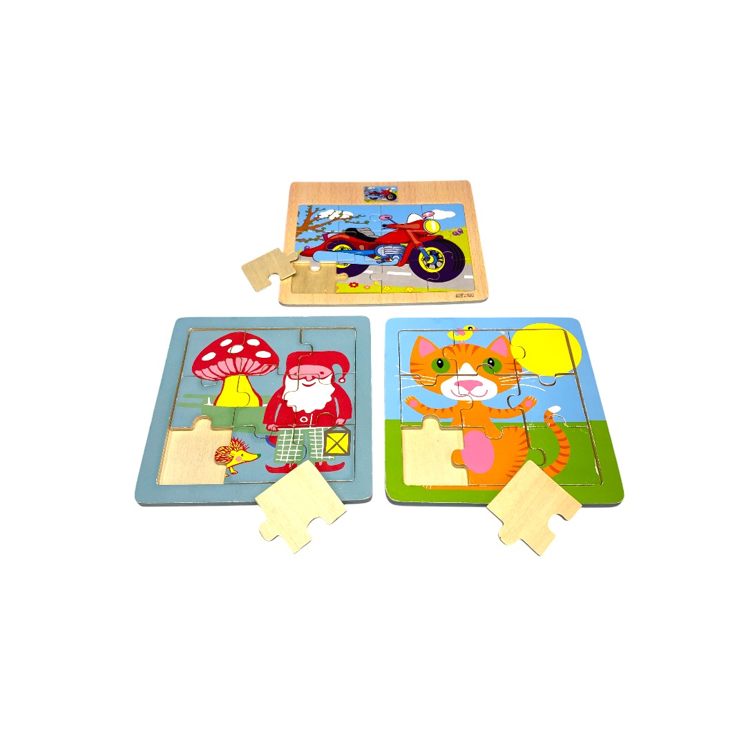 Lot de 3 puzzles en bois - Photo 1
