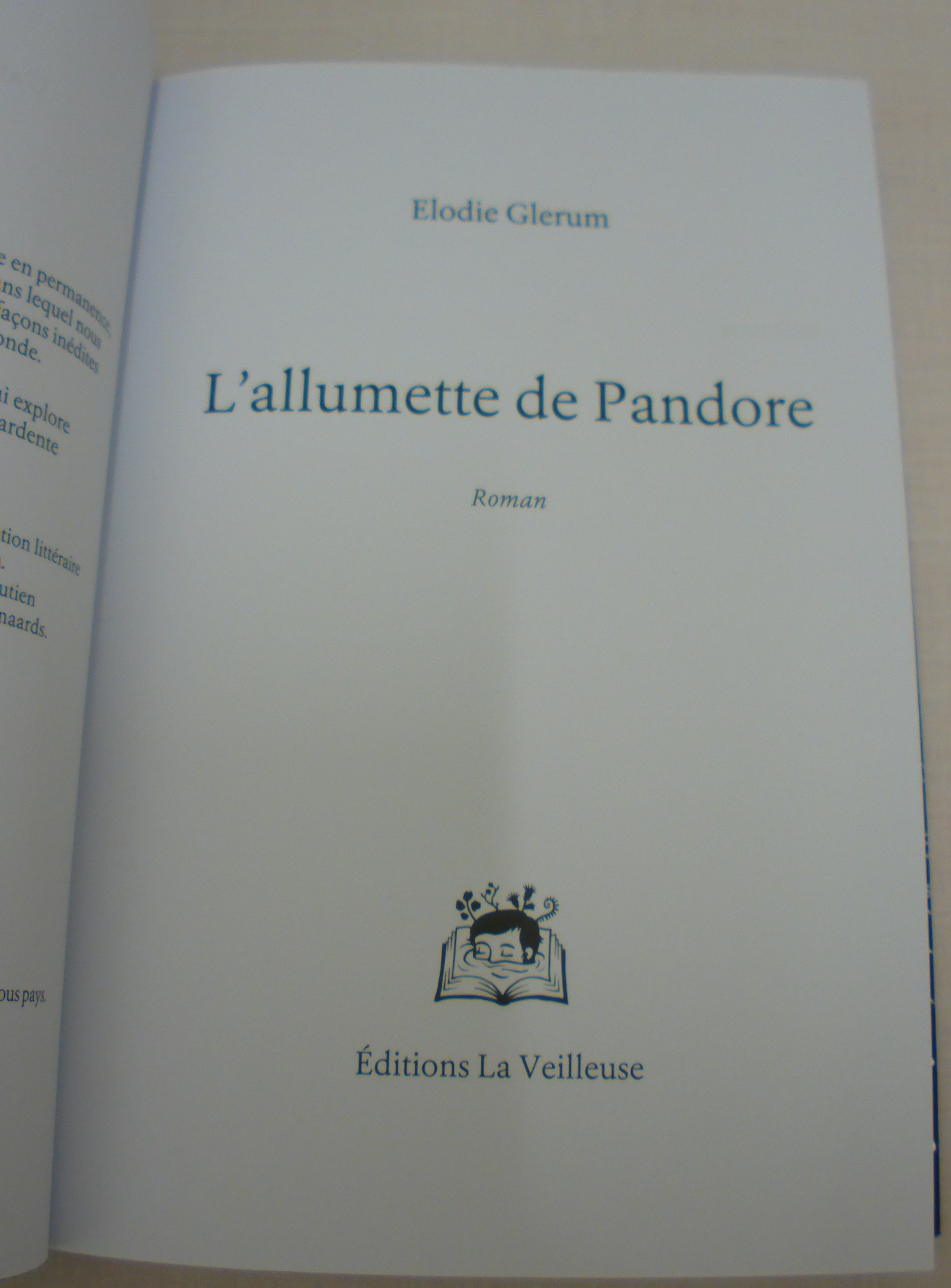 Livre L'allumette de Pandore de Elodie Glerum, broché, 2024 - Photo 1