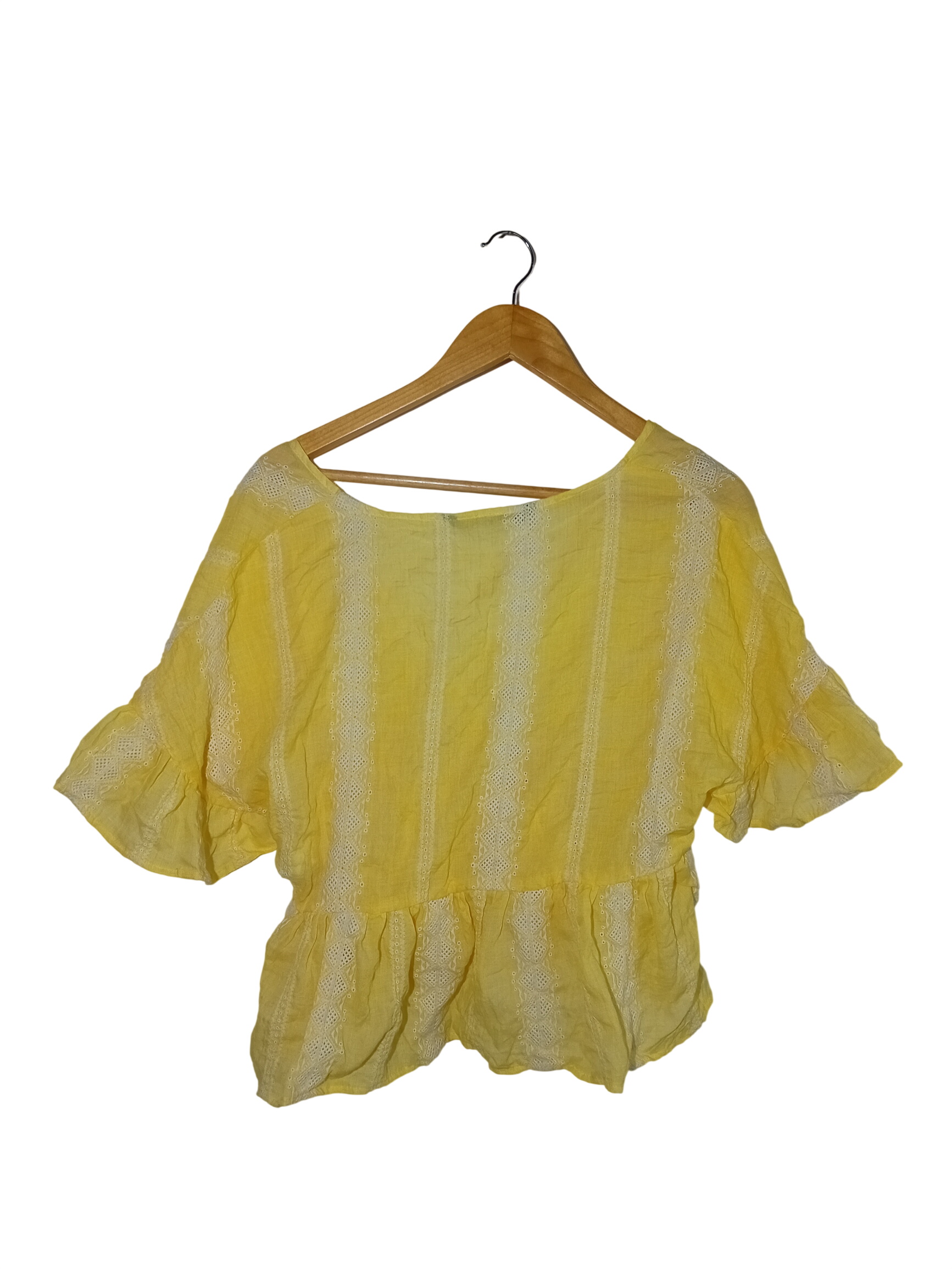 Acheter Chemisier Femme Zara Jaune Clair Coton Brodé Volants Taille L (T4833) Très bon état - 11,00 € Chemisier Femme Zara Jaune Clair Coton Brodé Volants Taille L (T4833) Très bon état - reconditionné disponible sur Label Emmaüs