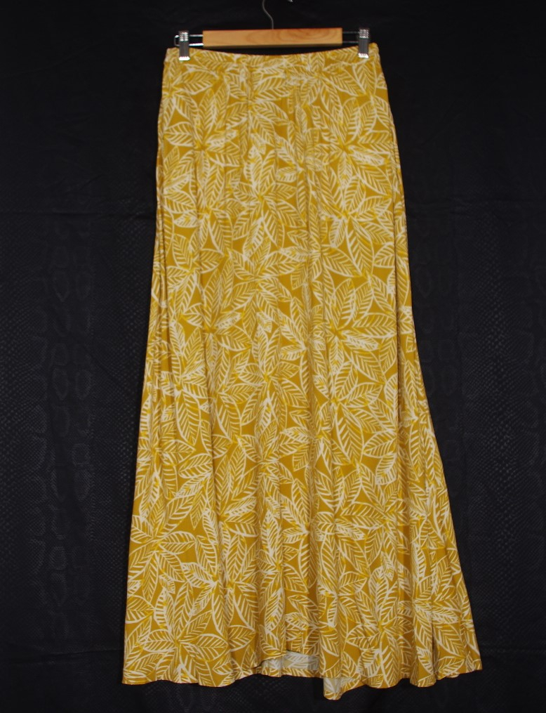 🌿 Jupe Neuve Hartford T2 - Jaune Longue à Imprimé Feuilles 🌞Douceur Tropicale - Photo 3