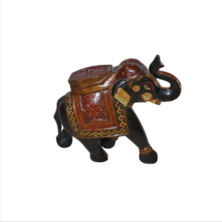 Statuette éléphant en bois sculpté - Photo 1