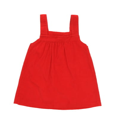 Robe rouge en velours côtelé avec bretelles - Bébé - Taille 12 mois - Photo 1