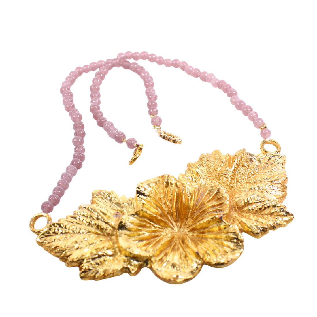 Collier métal doré perles en verre  -  reconditionné disponible sur Label Emmaüs