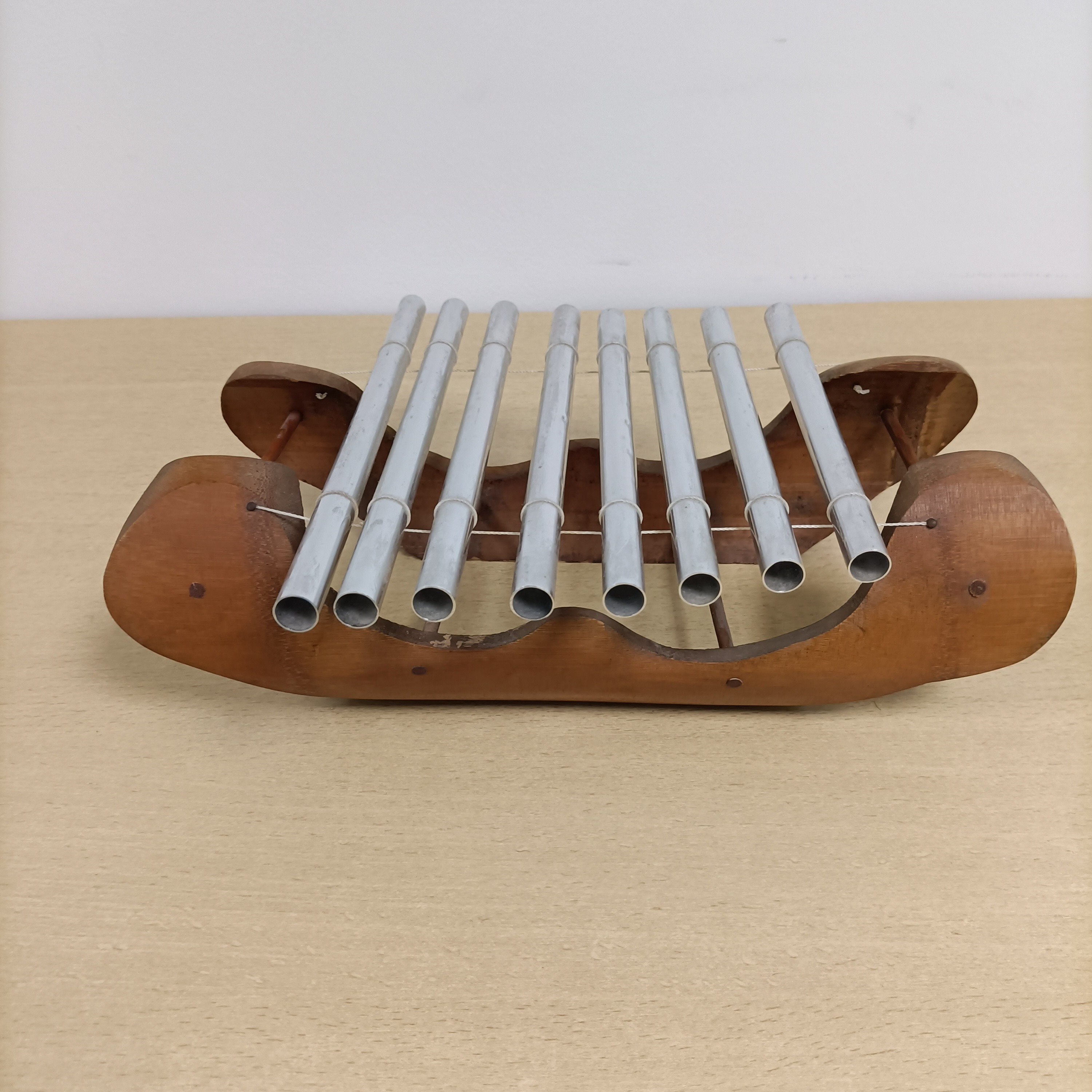 Kalimba sanza artisanale en bois massif instrument de musique ethnique déco vintage Très bon état - Vue 15 - 