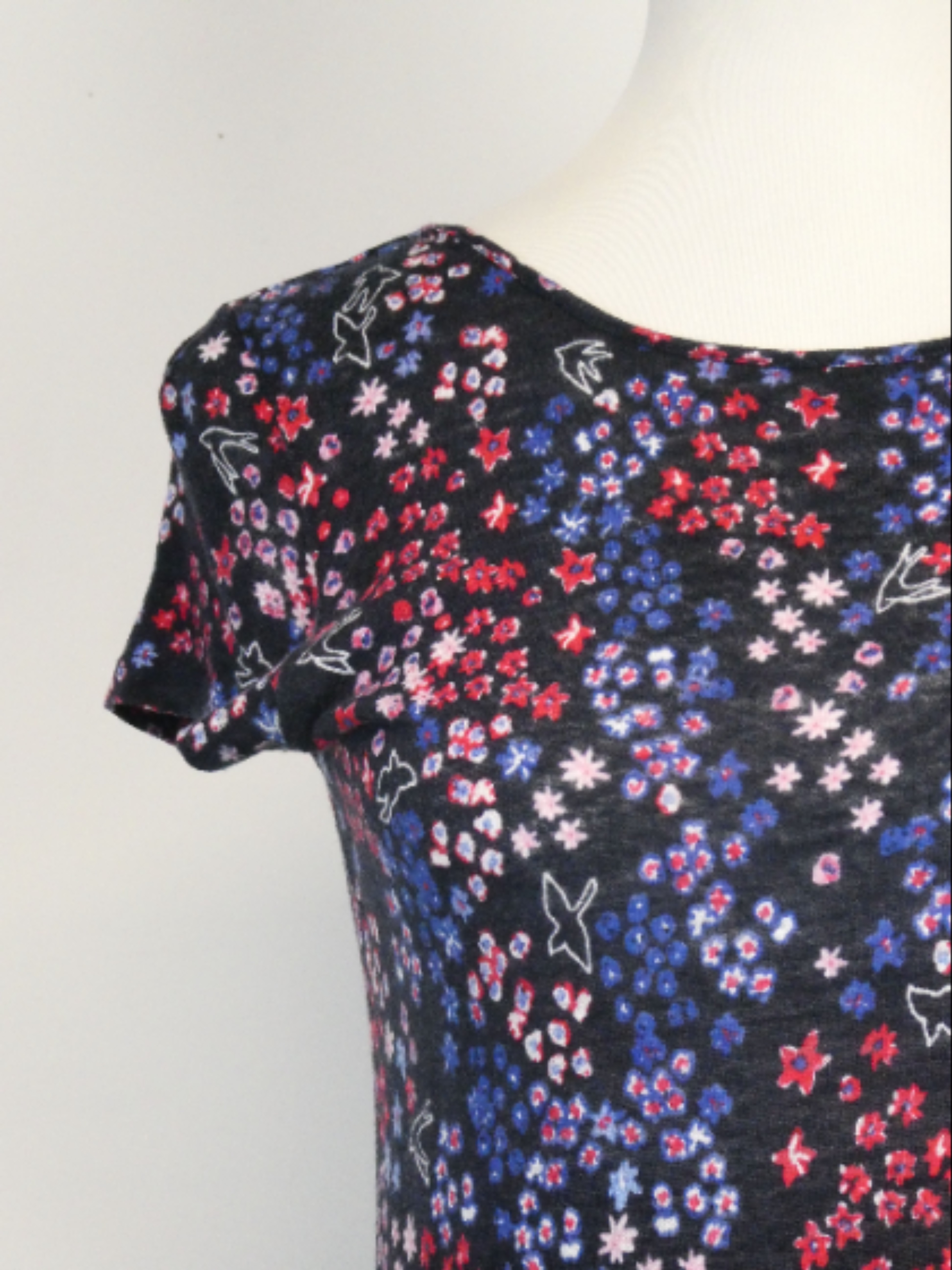 Claudie Pierlot - Robe bleue à fleurs multicolores - T1 - Photo 2