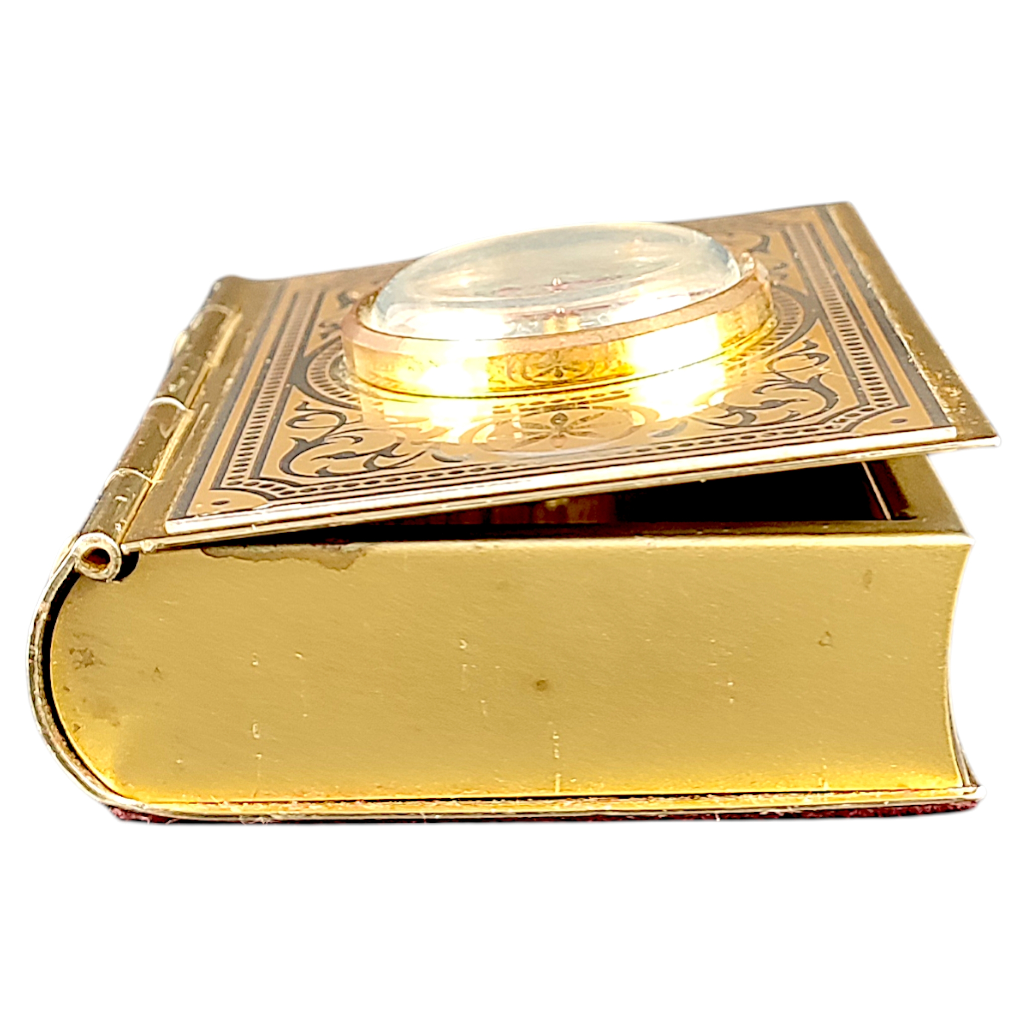 Boite à cigarettes et son thermomètre - en métal et en forme de livre - années 50  - Vue 5 - 