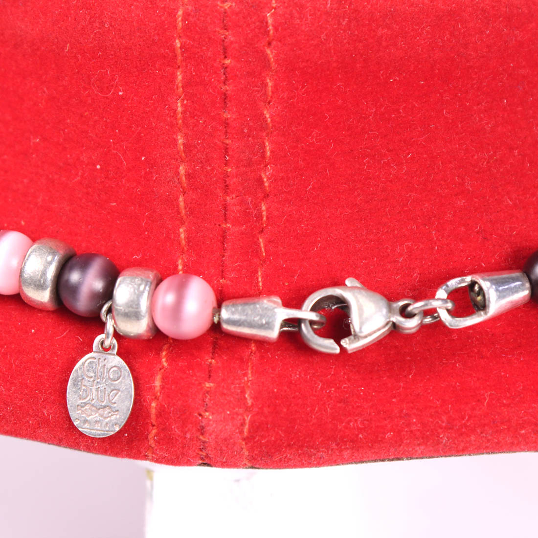 Collier Clio Blue en argent rose et gris  - Vue 3 - 