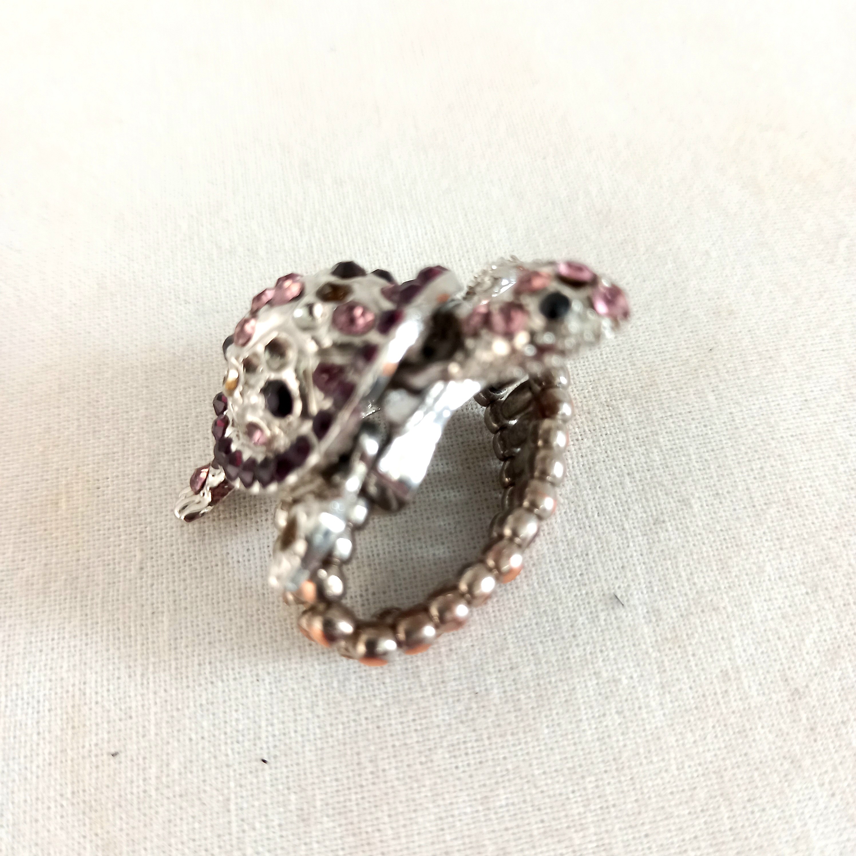 Voir photo 2 de Bague tortue fantaisie articulée, ornée de strass Bague tortue fantaisie articulée, ornée de strass Bon état - Vue 2 -