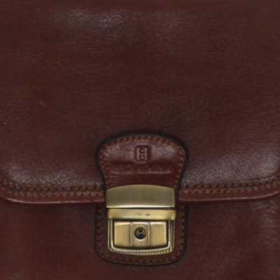 Sac à bandoulière marron - homme - Hexagona - dimension 21 cm x 22 cm Très bon état - Vue 4 - 