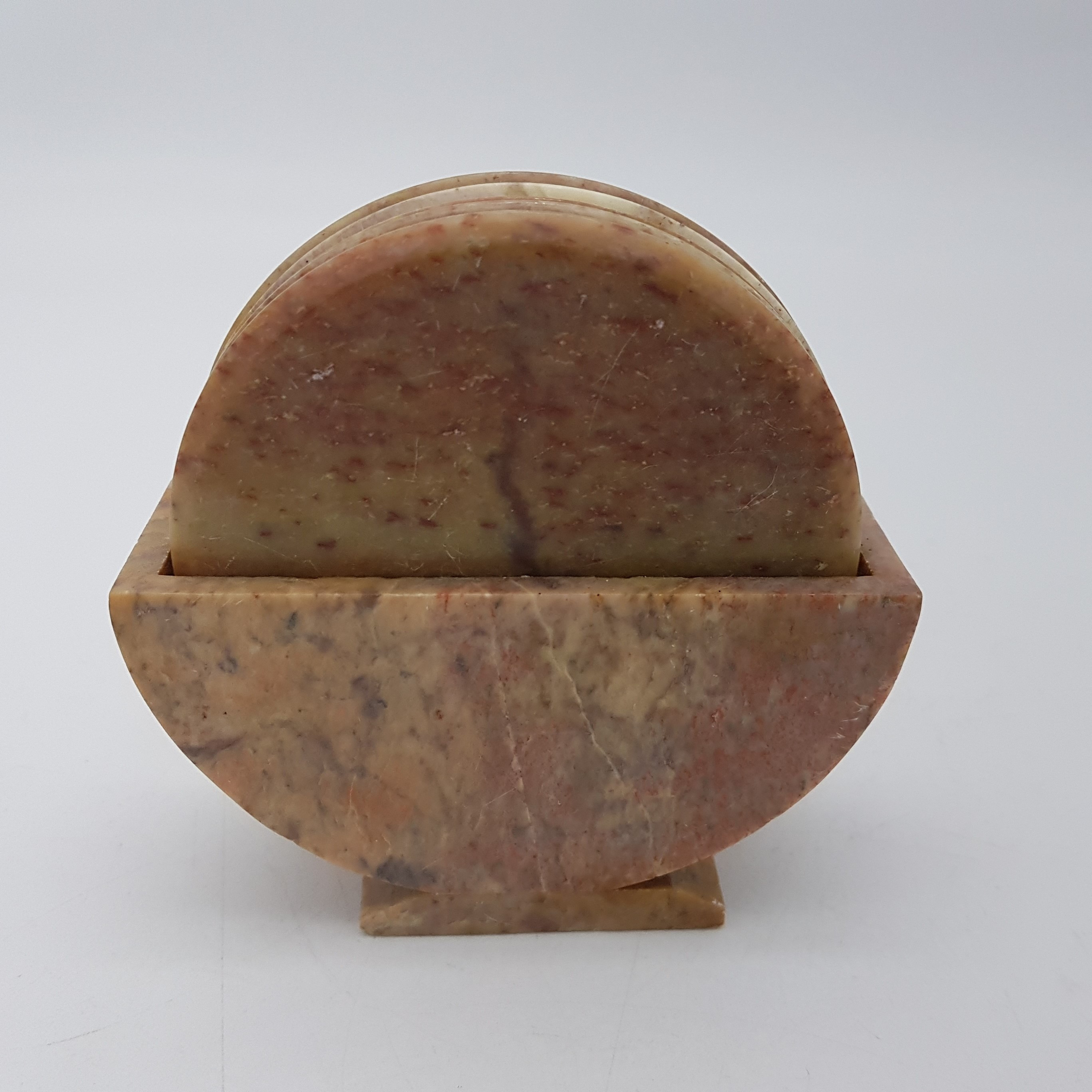Plateau Rond En Rotin Avec Incrustation De Nacre