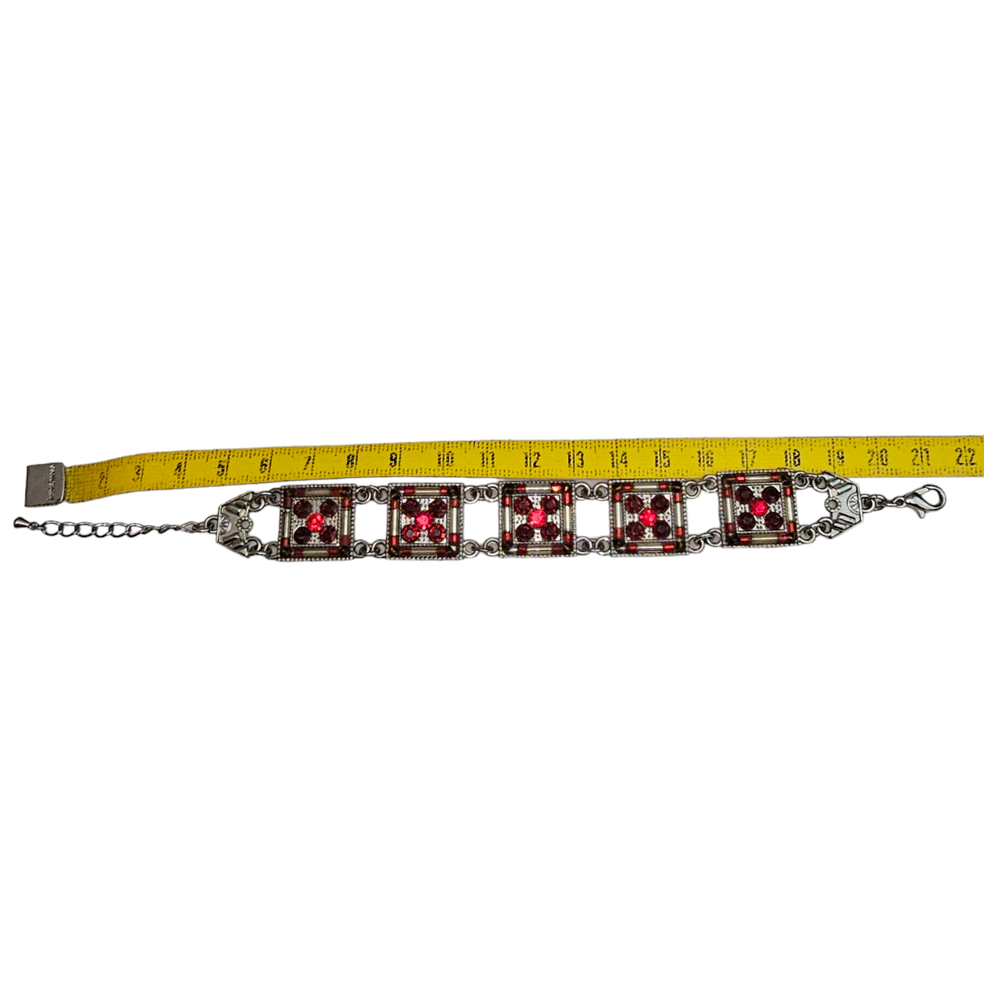 Long Collier à mailles Jaseron et bracelet assorti à strass Très bon état - Vue 6 - 
