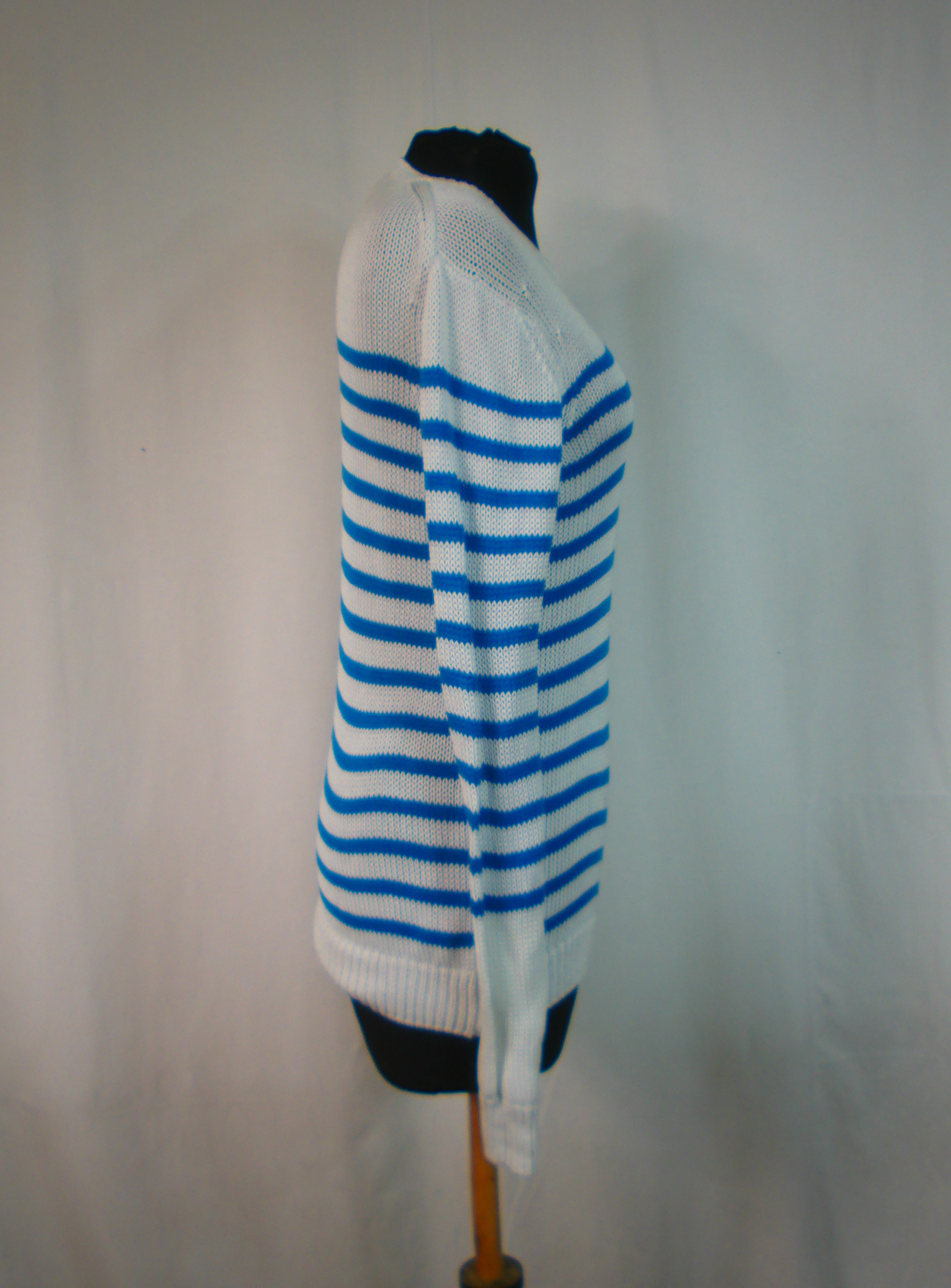 Pull Bruce Field, marinière bleu claire et blanc, taille 1 - Photo 1