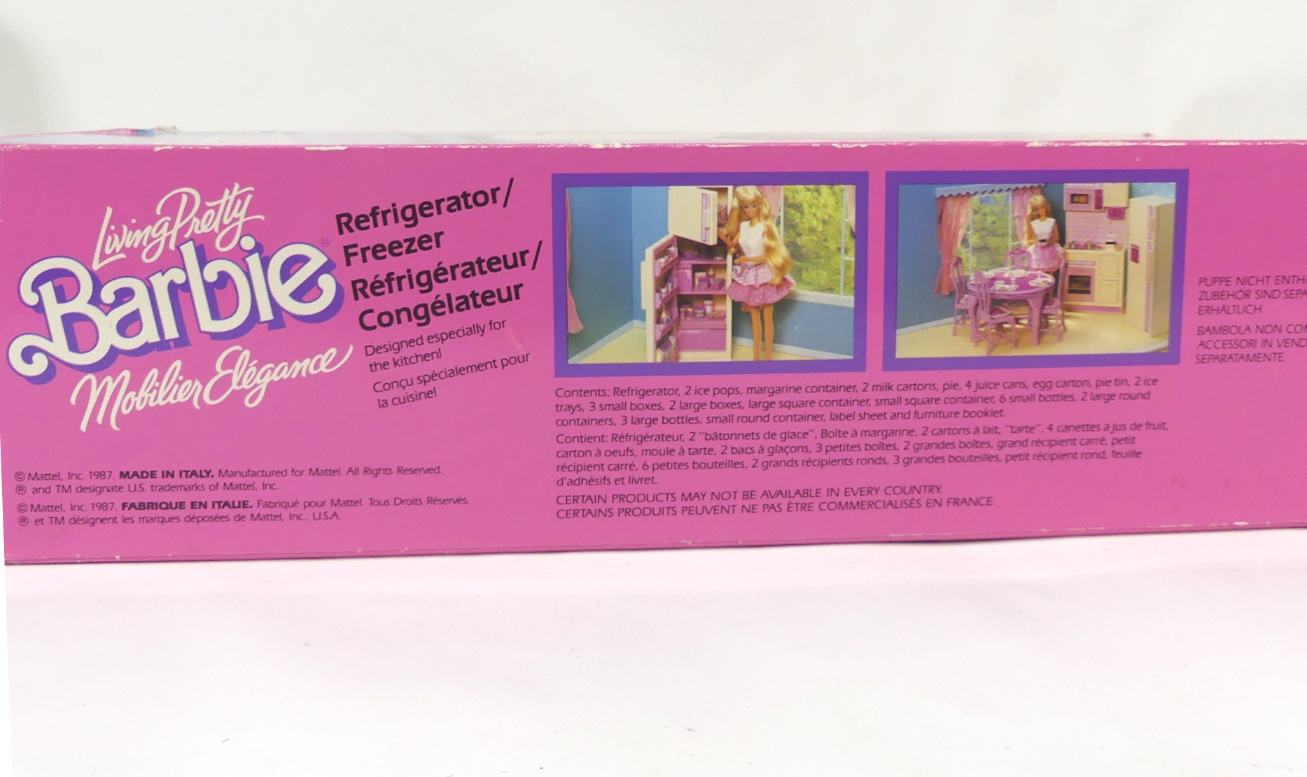 Lot de deux BARBIE Espace cuisine et frigo MATTEL année 1987 dans leur boîte d'origine - État correct - Photo 17